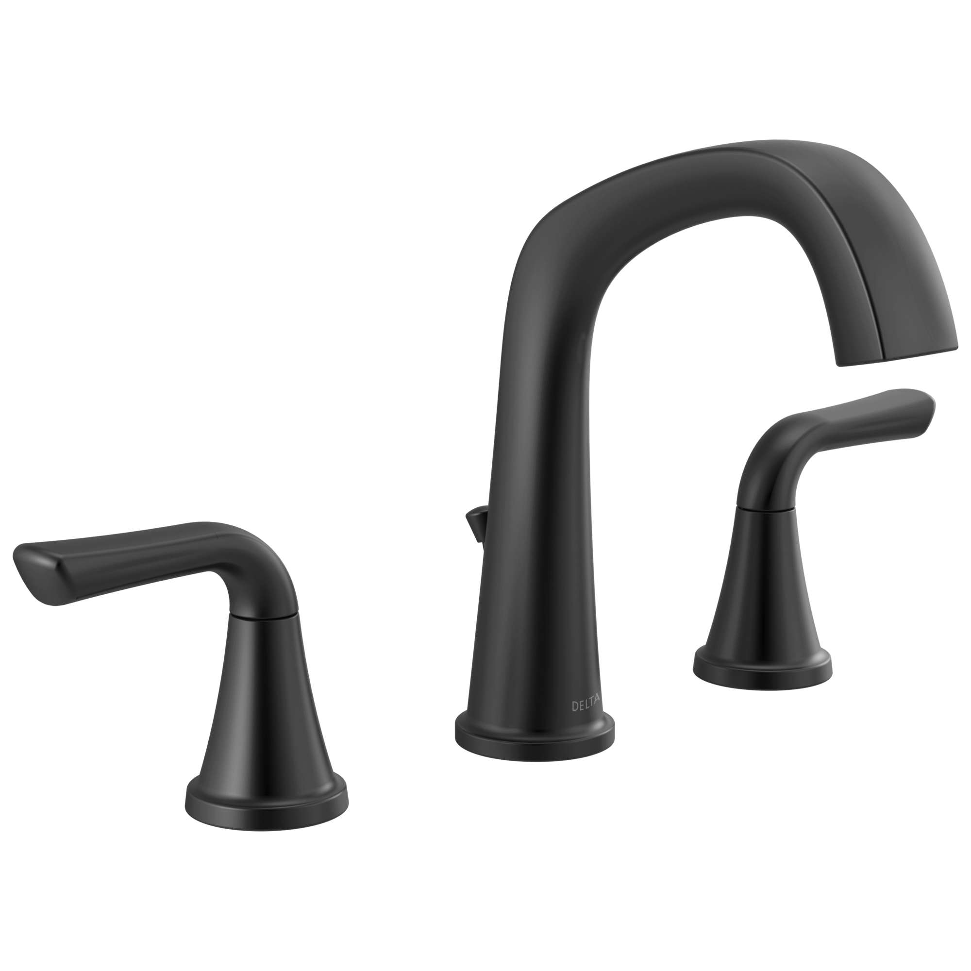 Delta Larkin Matte Black Widespread 2-handle WaterSense Bathroom Sink  Faucet with Drain