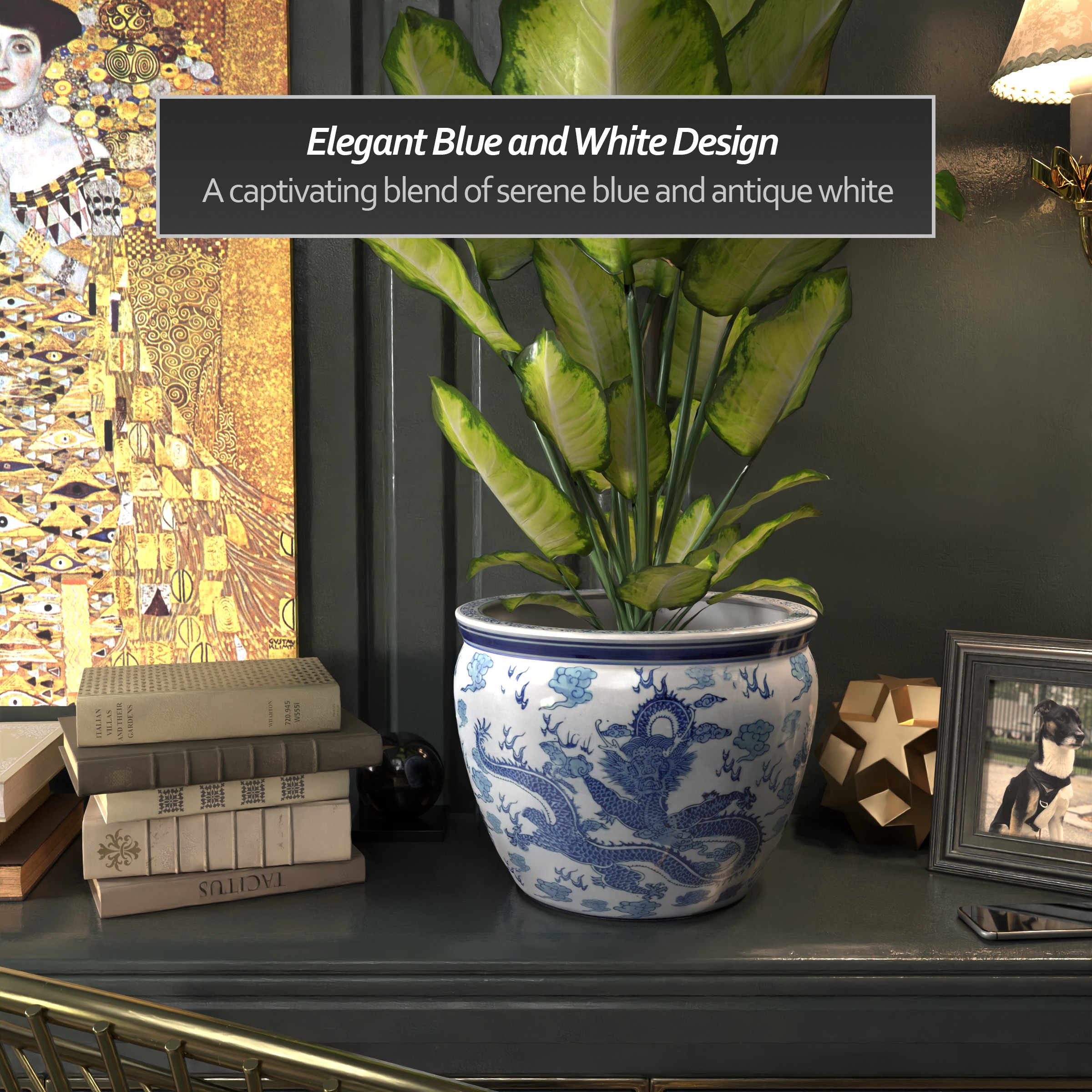 Oriental Furniture BW-14FISH-DRG1 Planter-Window-Box - View #5