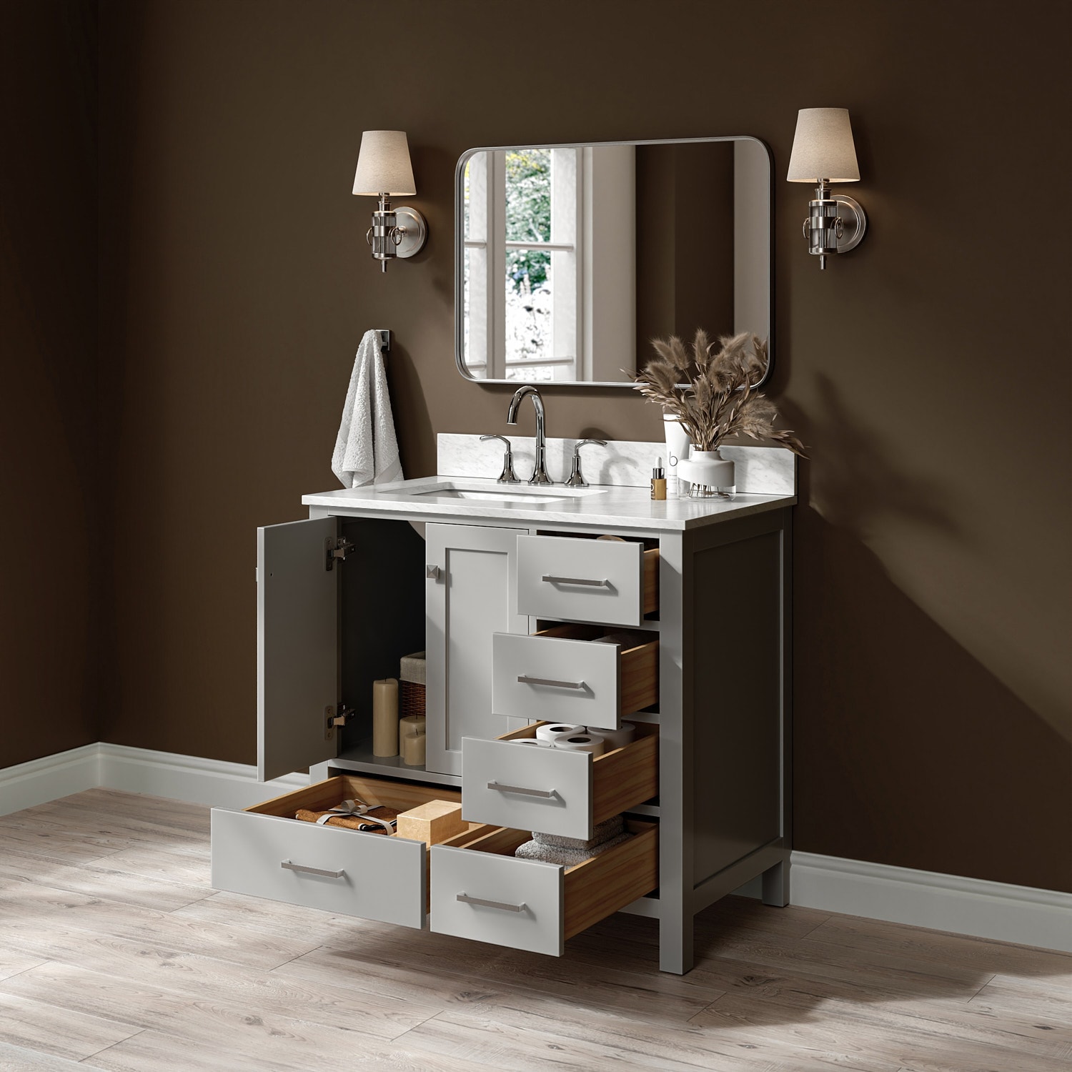 ARIEL A037SLCW2RVOGRY Bath-Vanity-Combo - View #3
