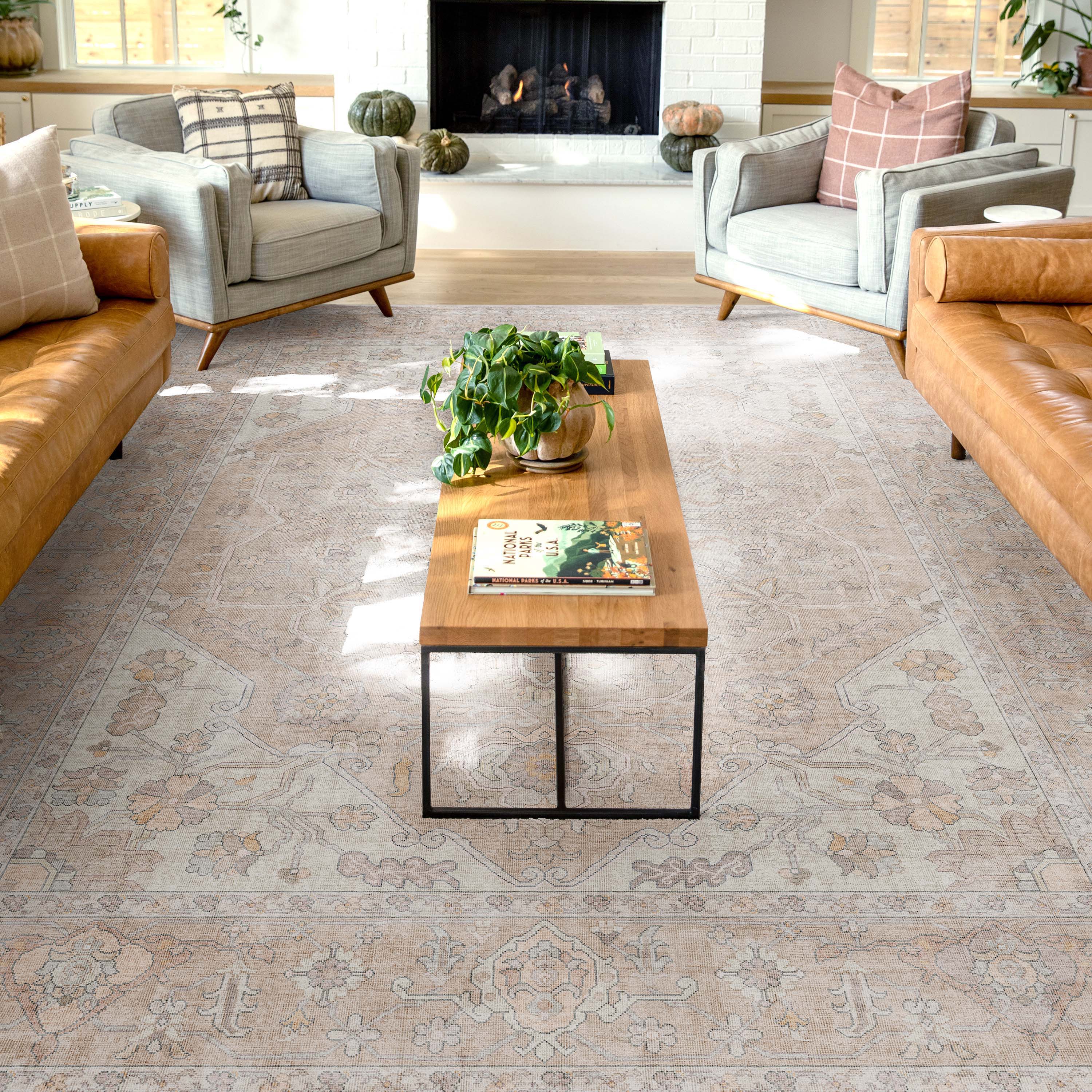 Well Woven W-AP-21B-7 Apollo 8 x 10 (ft) Flatweave Polyester Beige Rectangular Indoor Floral/Botanical Vintage Area rug
