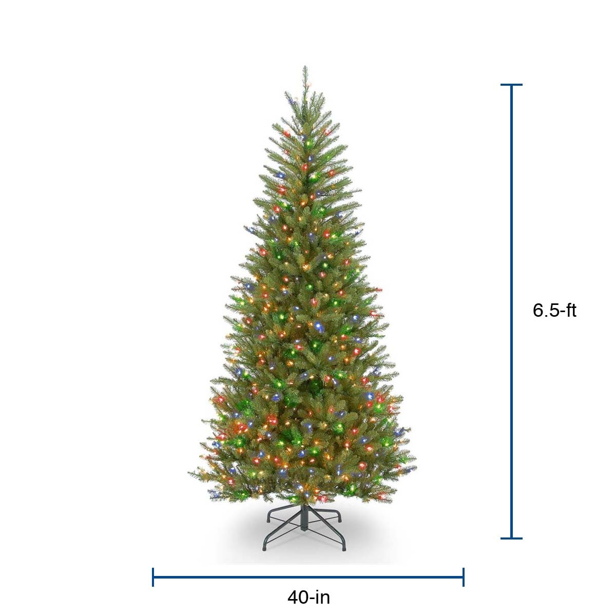 National Tree Company 6.5-ft Pre-lit Artificial Tree Slim Artificial ...