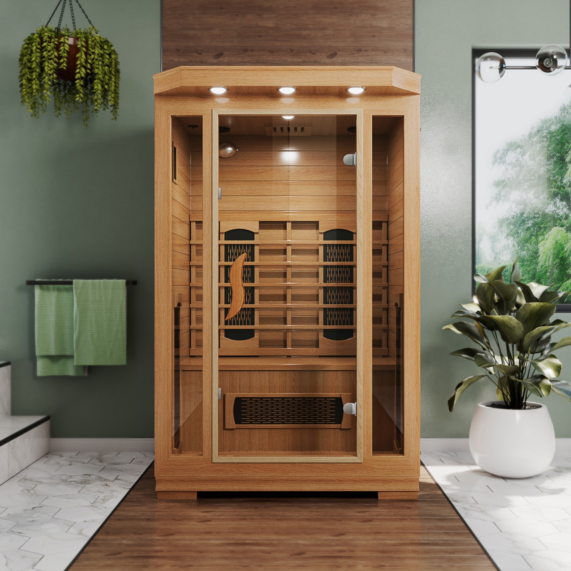DreamLine 75-in H x 47.25-in W x 36-in D Wood Infrared sauna