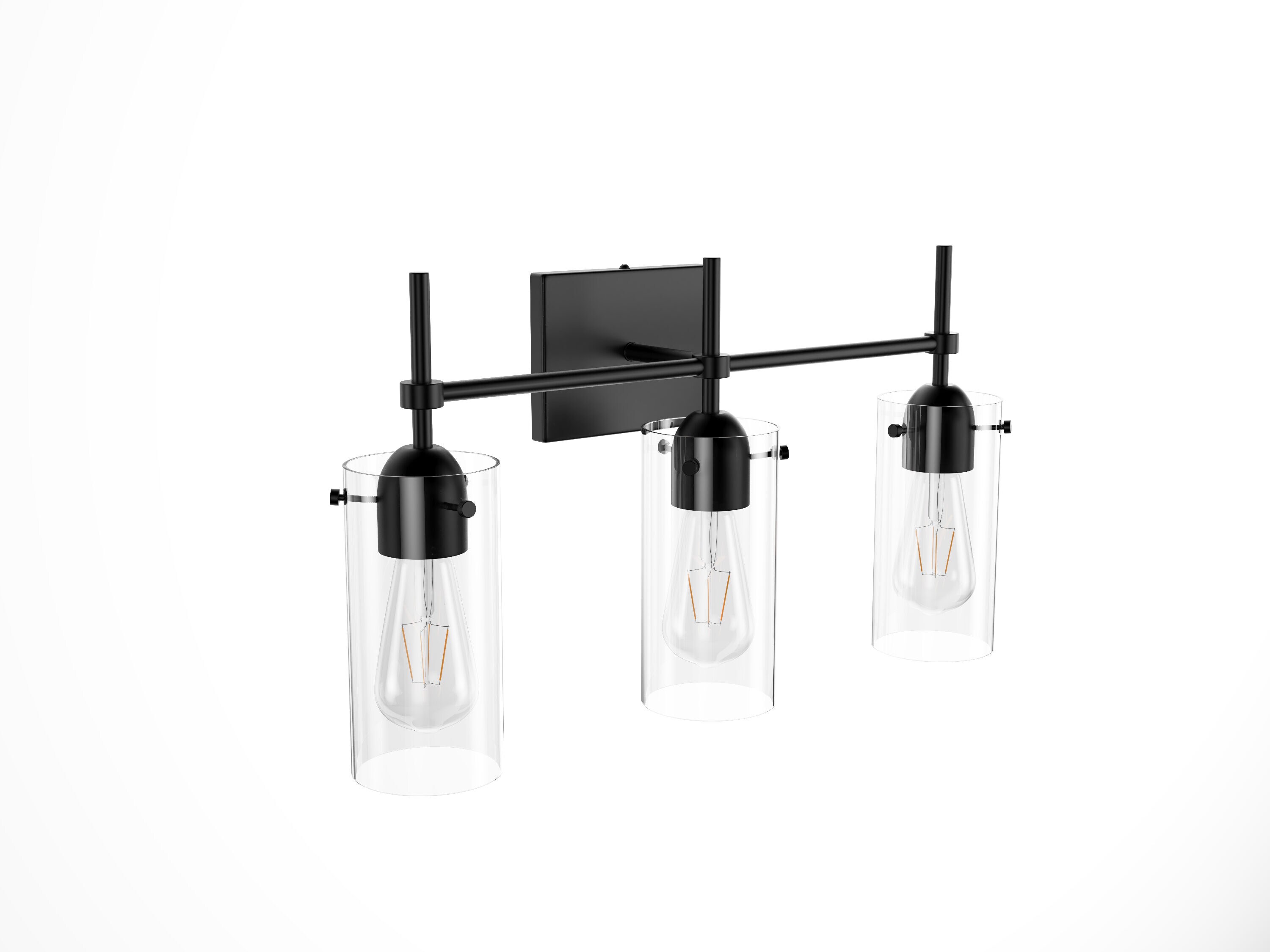 Aiwen 21.25-in 3-Light Black Modern/Contemporary Vanity Light in the Vanity  Lights department at