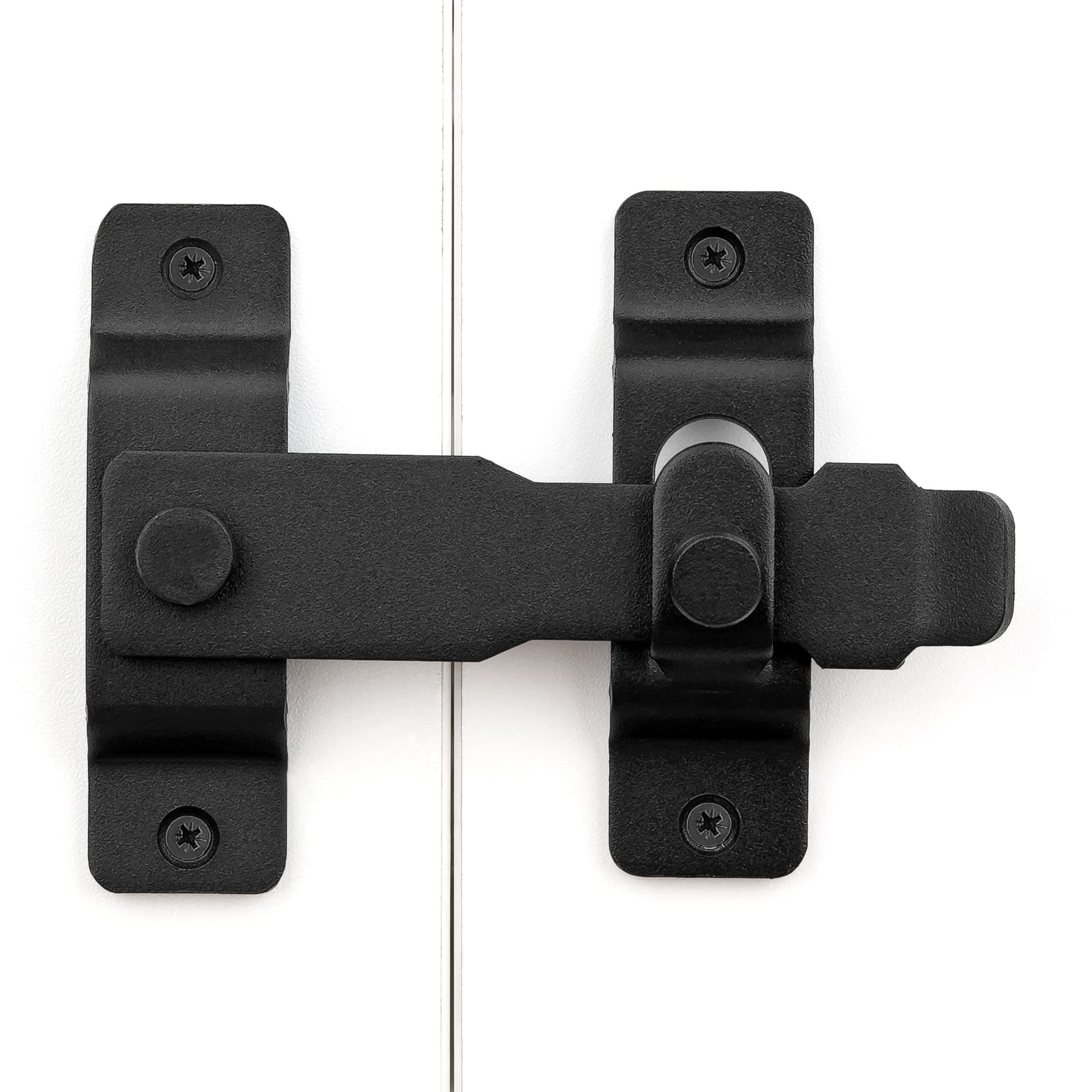 LILILIAN FMY 4 Packs Barn Door Latches Matte Black Stainless Steel Sliding Door Lock for Barn Gate Closet Cabinet and Wine Cabinet #LRO0820E714