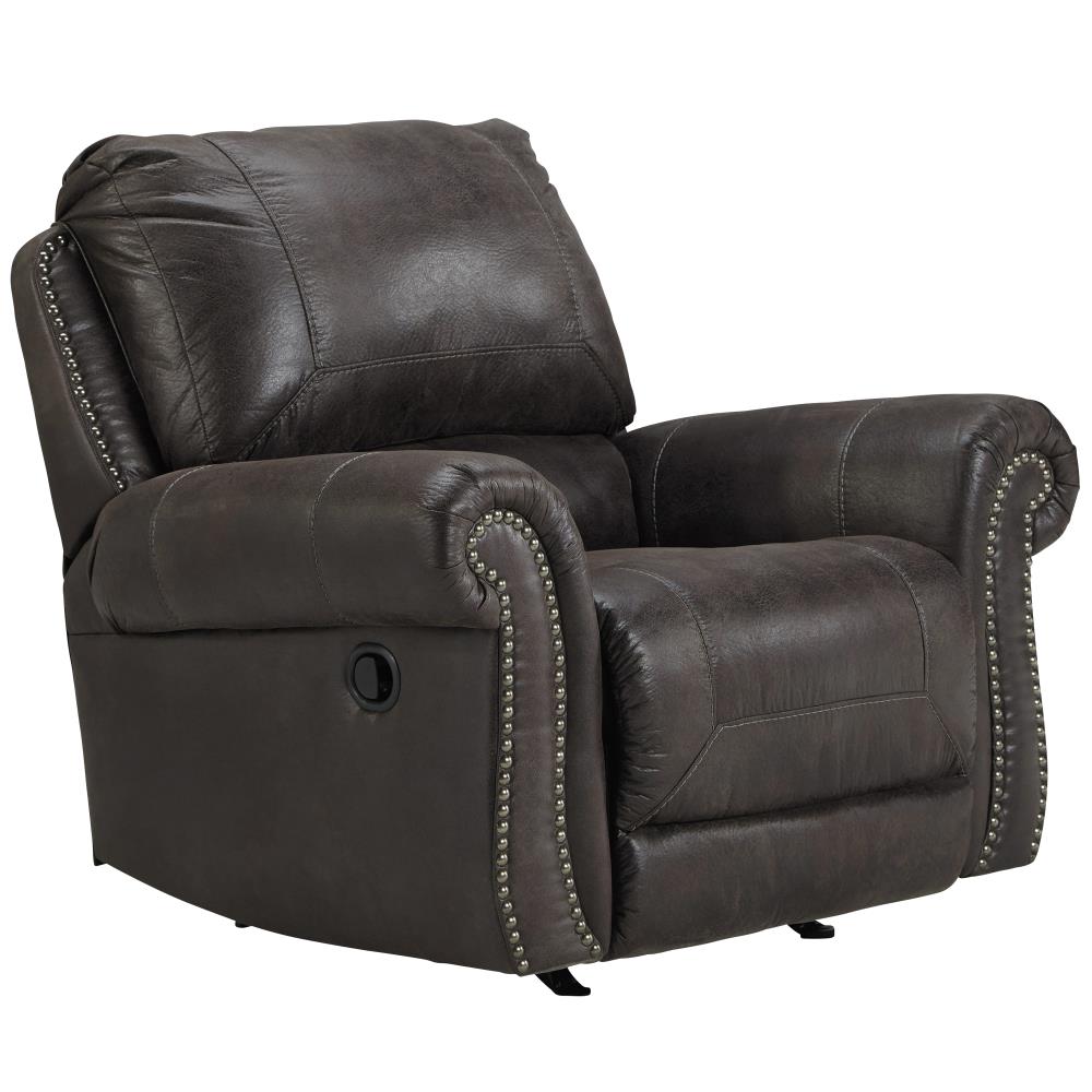 Flash Furniture Breville Charcoal Faux, Faux Leather Recliner
