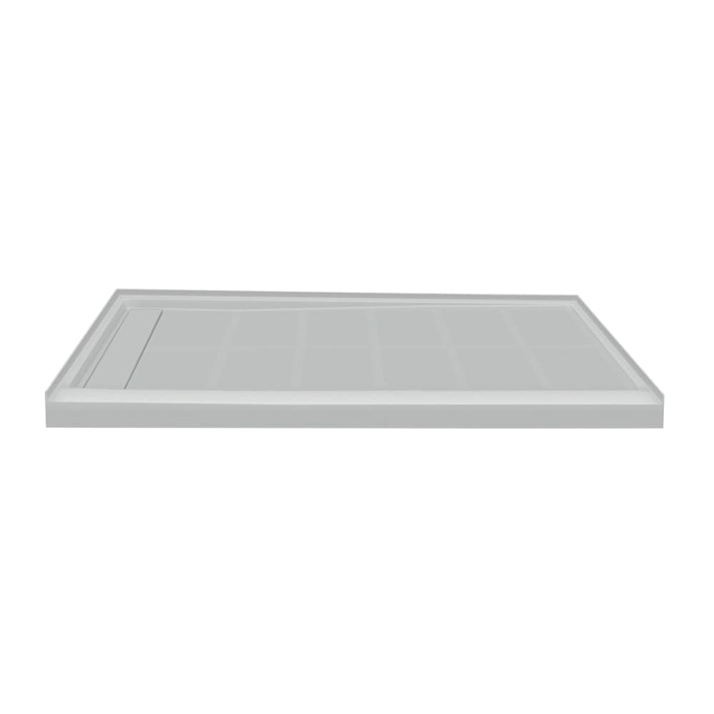 Transolid FL6034L-39 Linear 34-in W x 60-in L x 4-in H Grey Single Threshold Rectangle Shower Pan Base (Left Drain)
