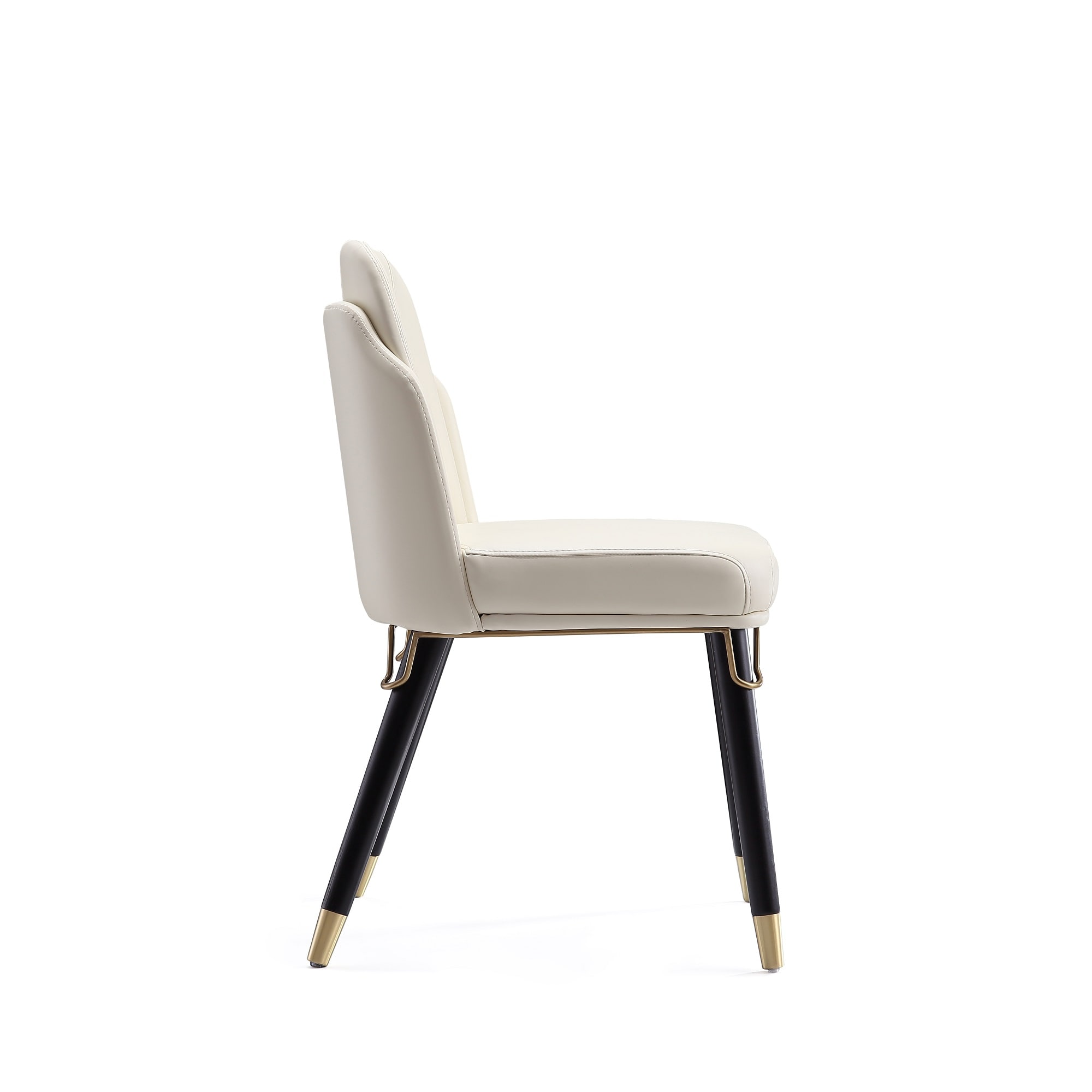 Estelle Cream and Black Faux Leather Upholstered Side Chair