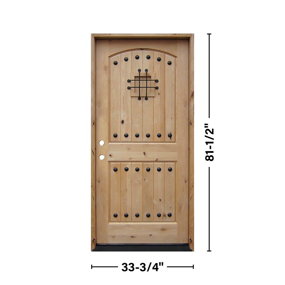 6-0 x 6-8 Knotty Alder Rustic Square Top Double with Speakeasy LH - Door  Clearance Center