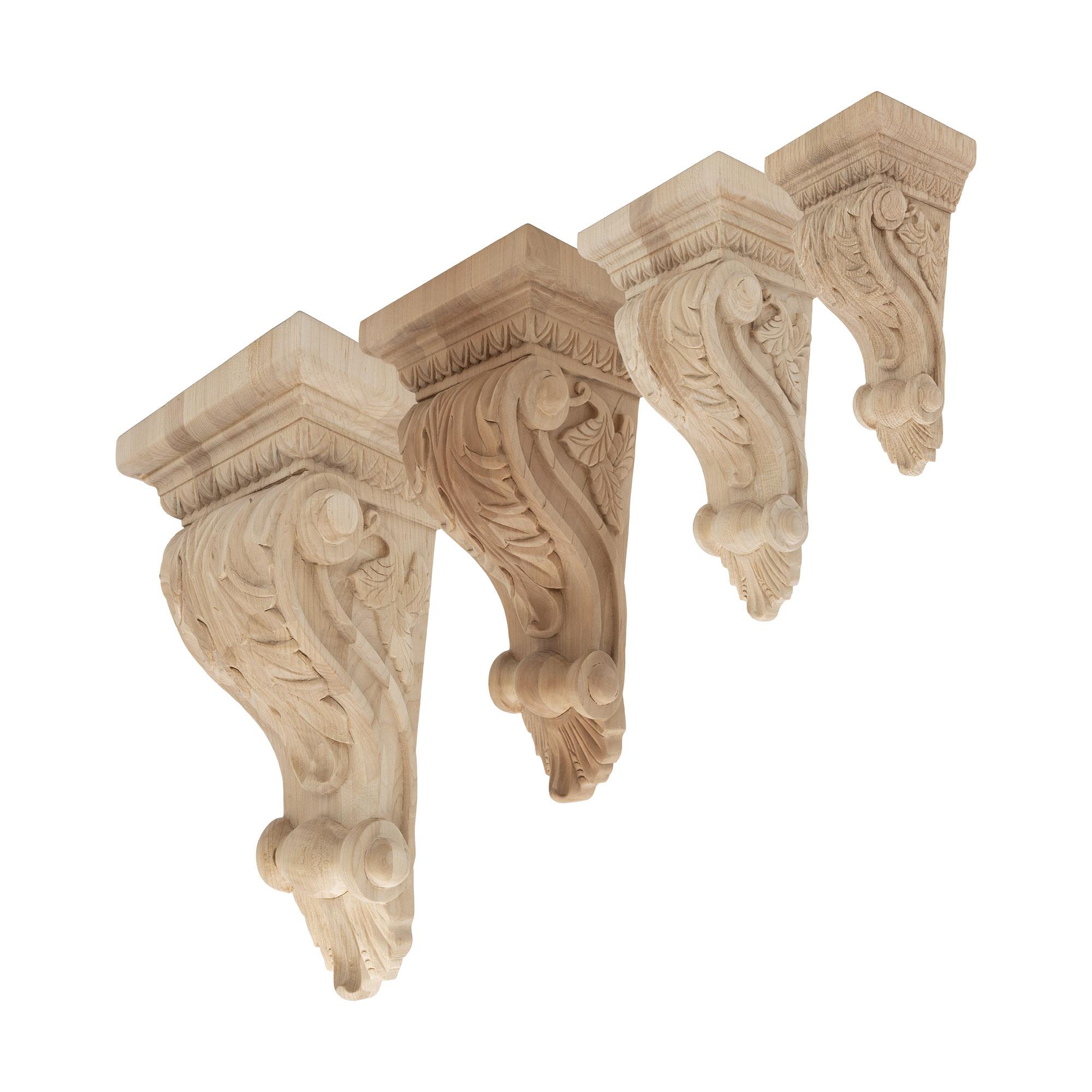 Unfinished Red Oak Acanthus Leaf 10" Corbel