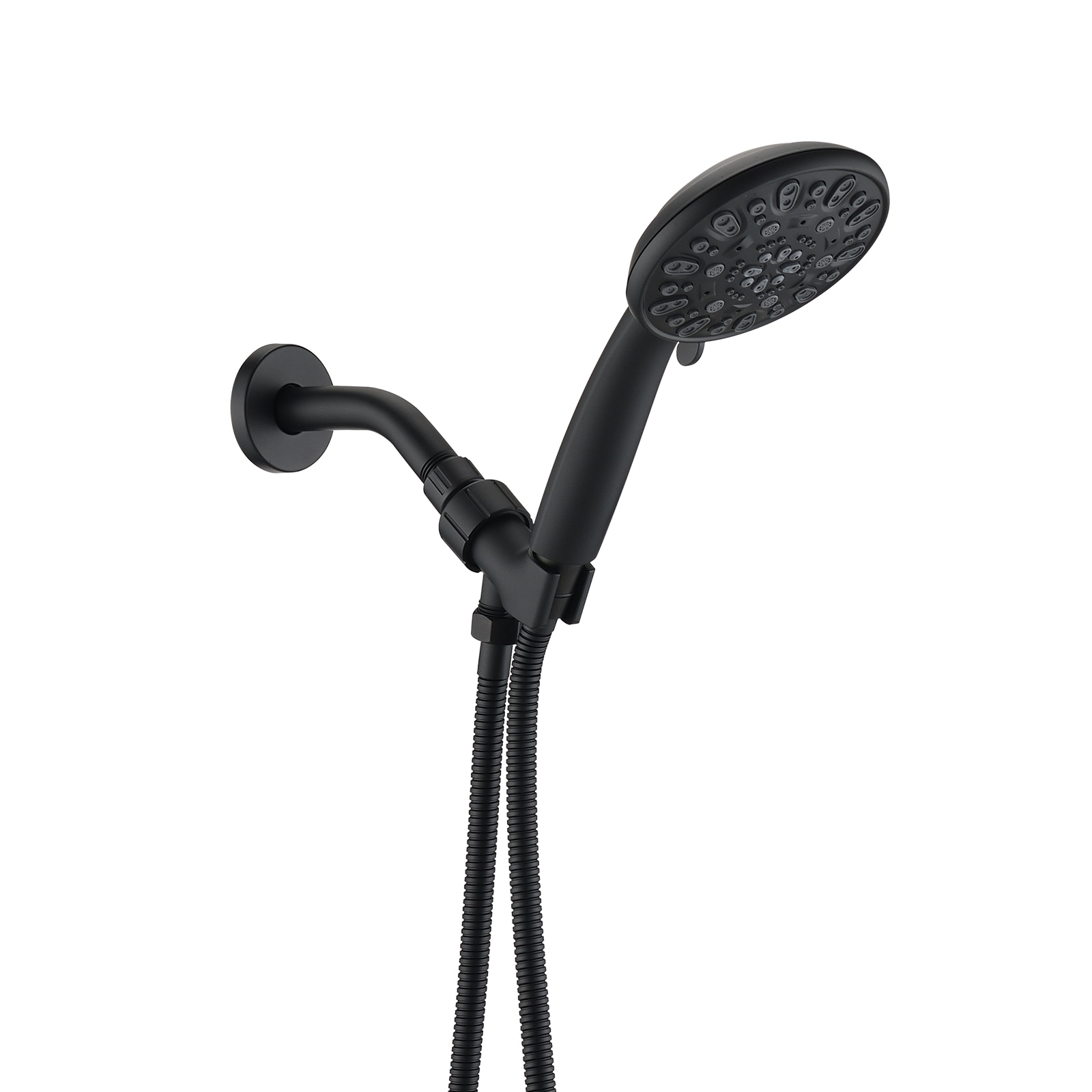 ZAKLOOP WUT2663P179778 1 -Spray Black 8.7-in Round Handheld Filtered High Pressure Rain Shower Head 1.2 GPM