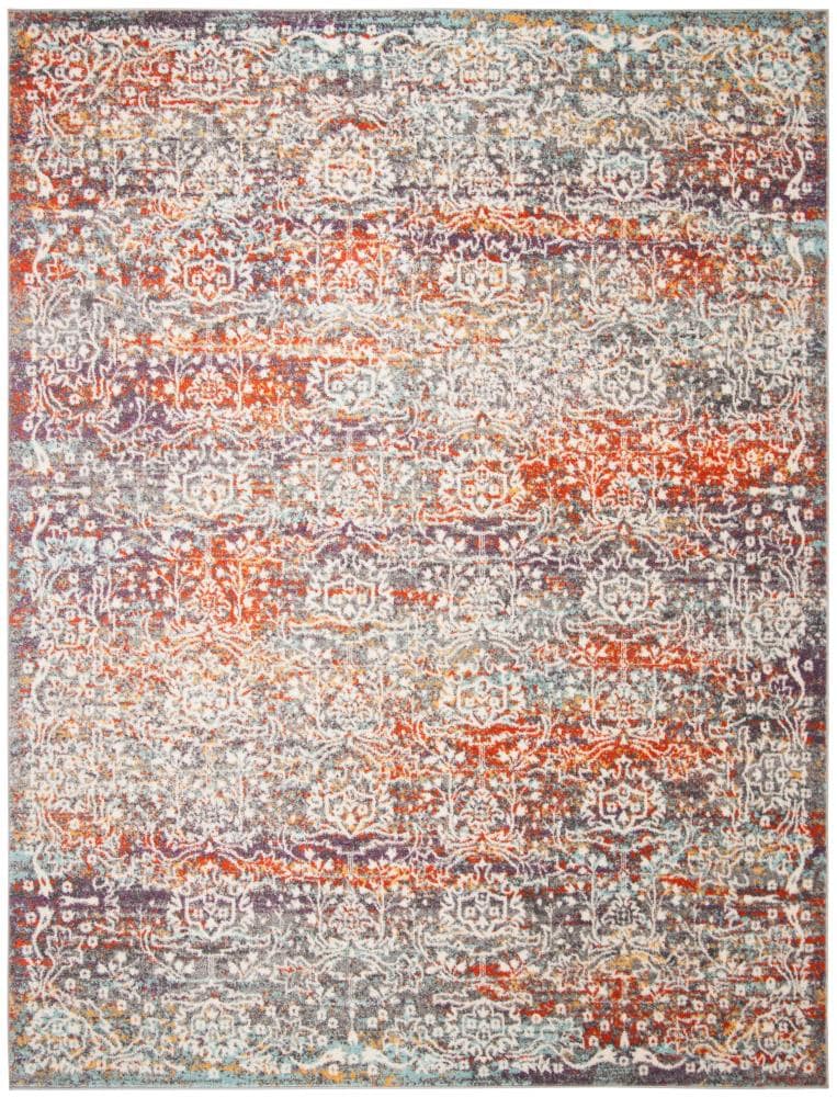 Safavieh MAD944G-8 Madison Prevost 8 x 10 (ft) Loomed Polypropylene Light Gray/Light Blue Rectangular Indoor Distressed/Overdyed Bohemian/Eclectic Area rug