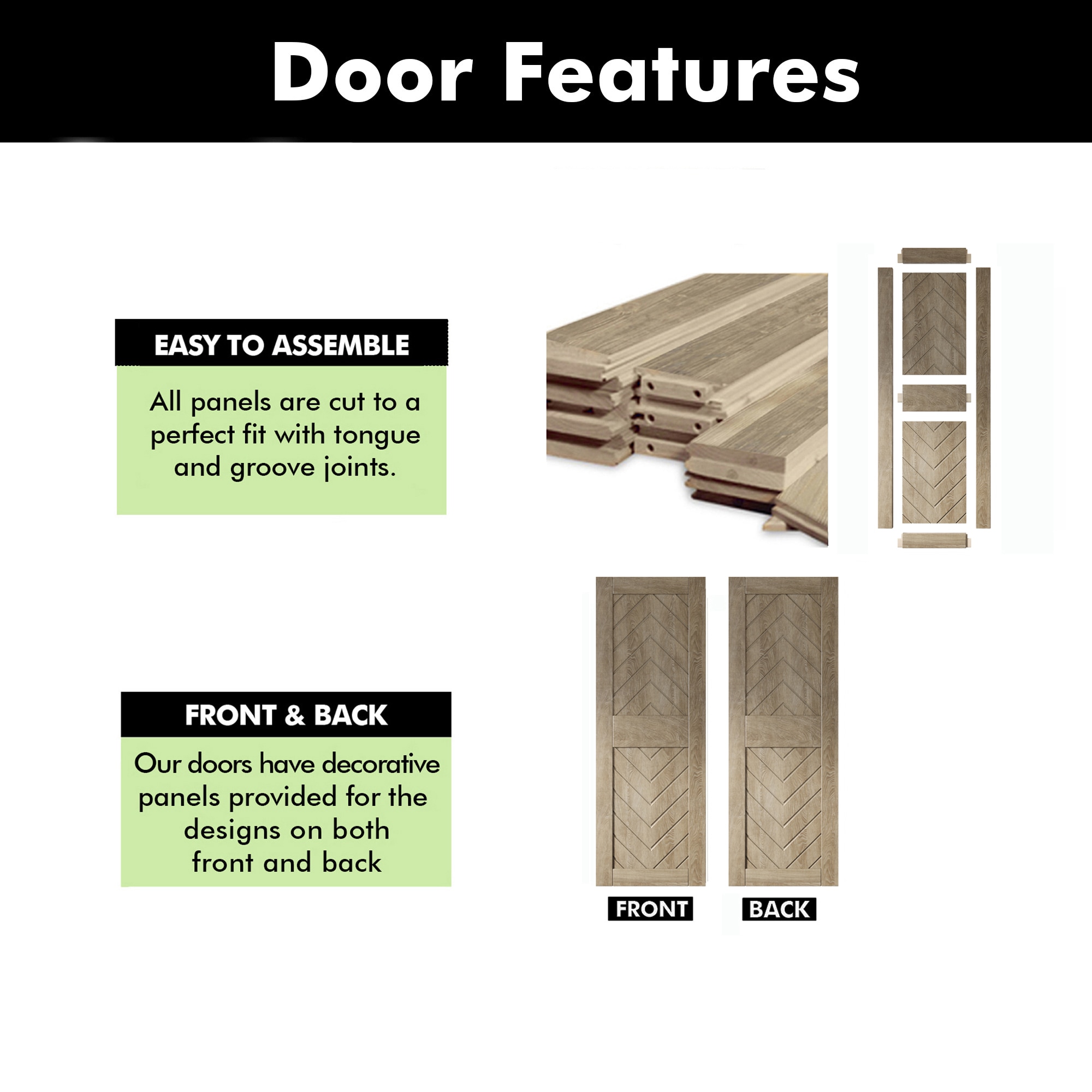 HOMACER JT2-4884-GR Barn-Doors - View #3