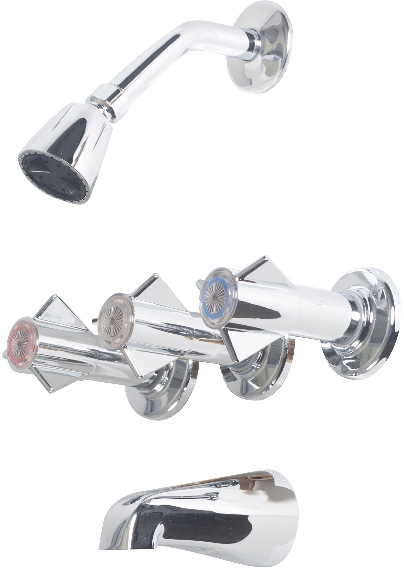 Briggs 715530 Chrome 3-handle Single function 2.5-in Round Shower Faucet with Valve