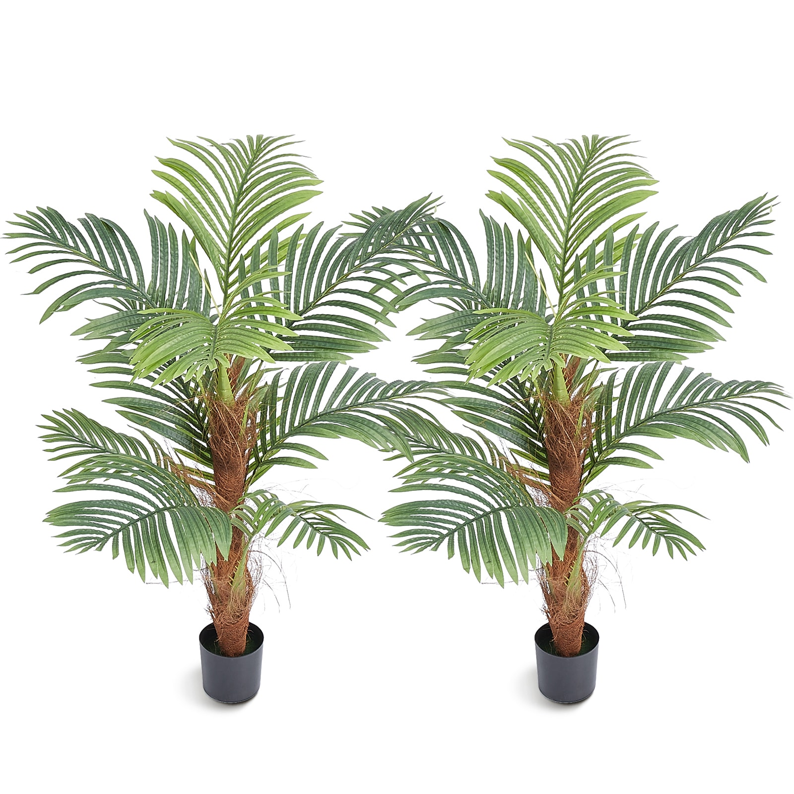 Huluwat - Artificial Palm Tree 4 FT Tall Faux Plant Secure PE Material and Anti-Tip Tilt Protecti...