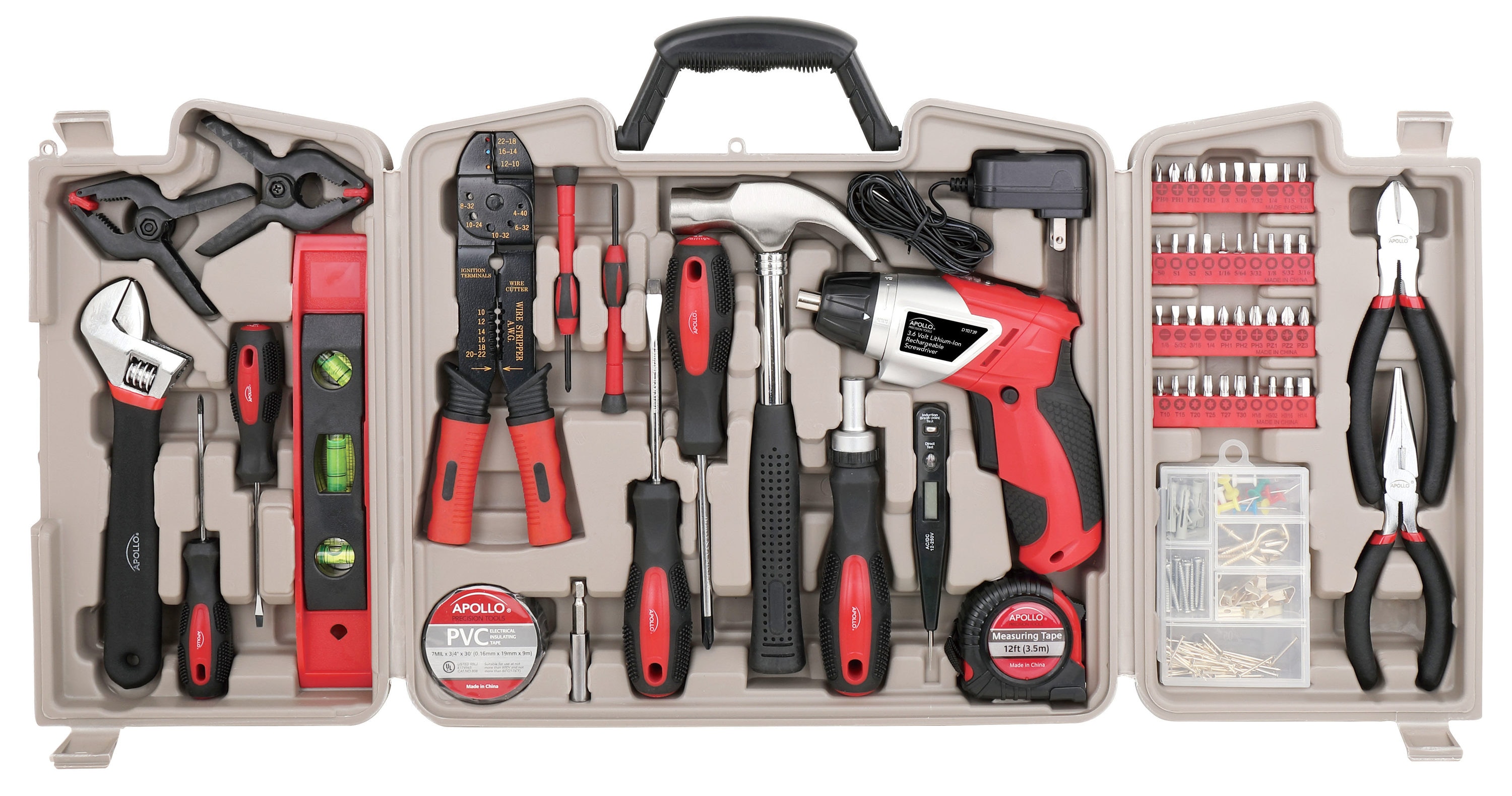DURAMOVE Household Tool Kit for Homeowner, 58 Piece Home/Auto Repair Hand Tool Set with Tool Box, Mixed Tool Set for man,women,father,handyman