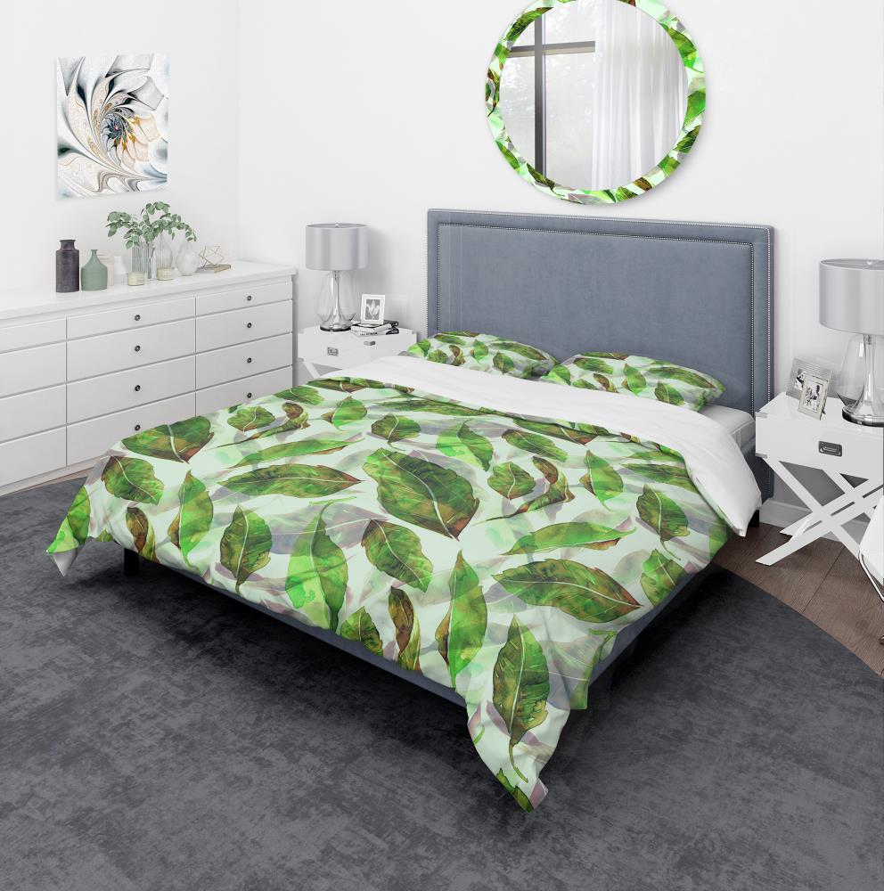 Designart BED18724-T 3 -Piece Green Twin Duvet cover Set