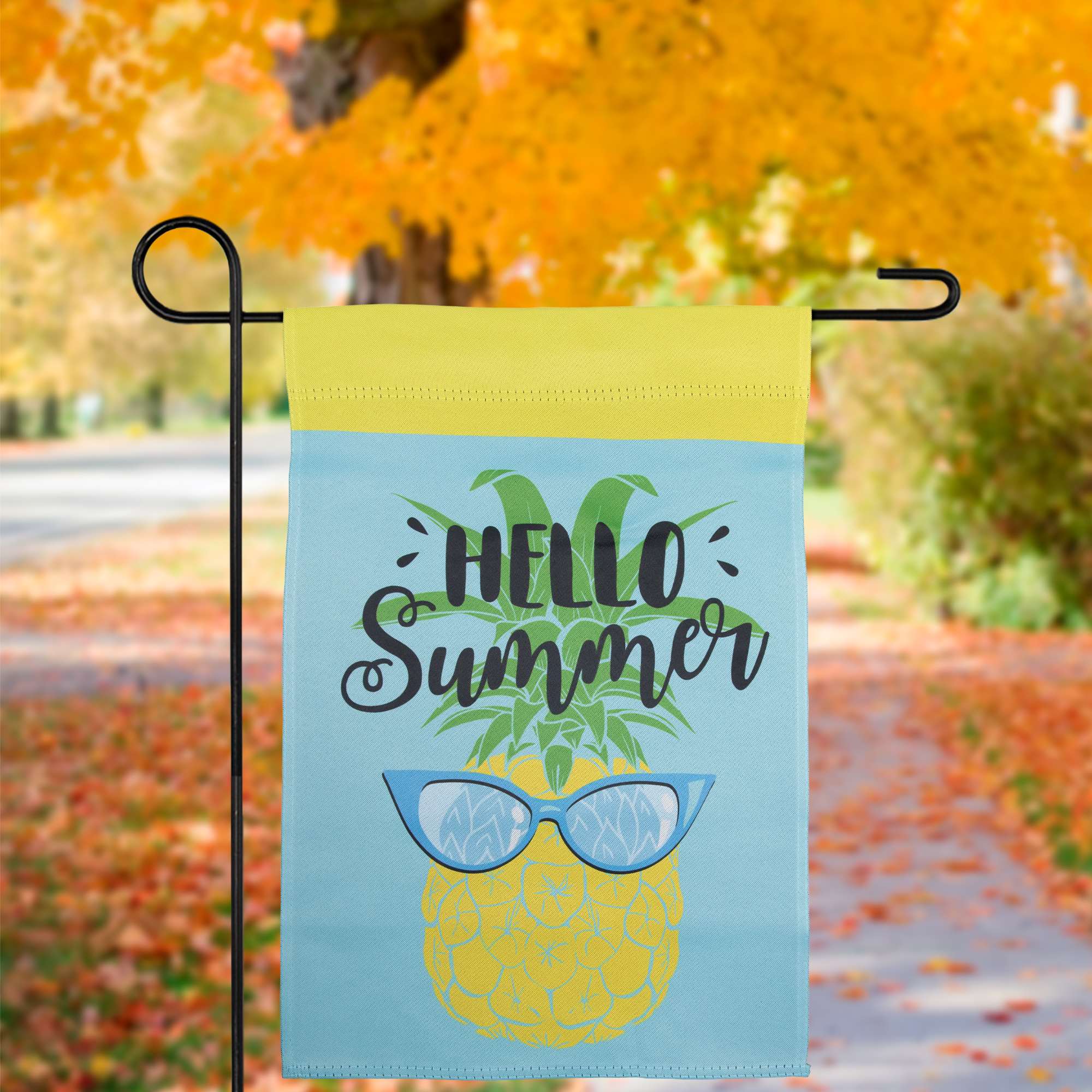 Northlight Hello Summer Pineapple Outdoor Garden Flag - 12.5 inch