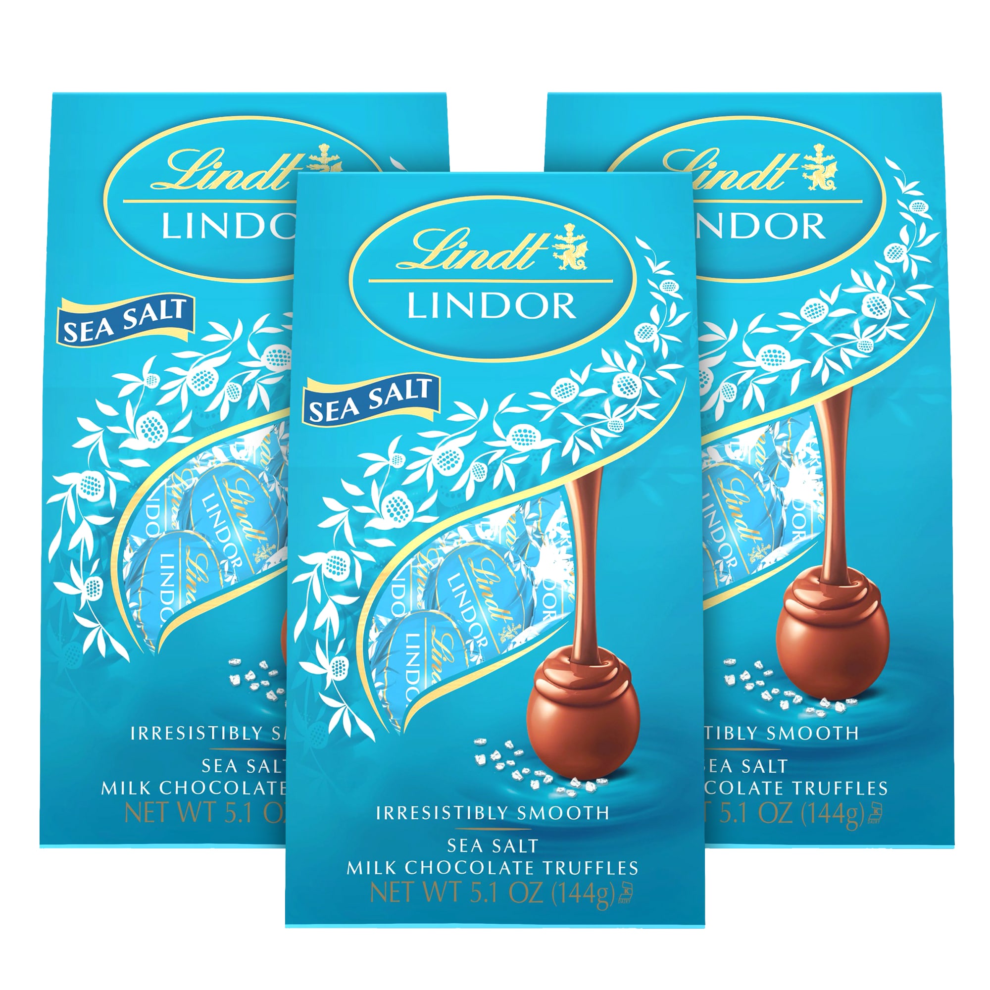 Lindt Lindor Sea Salt Milk Chocolate Candy Truffles, 8.5 oz. Bag
