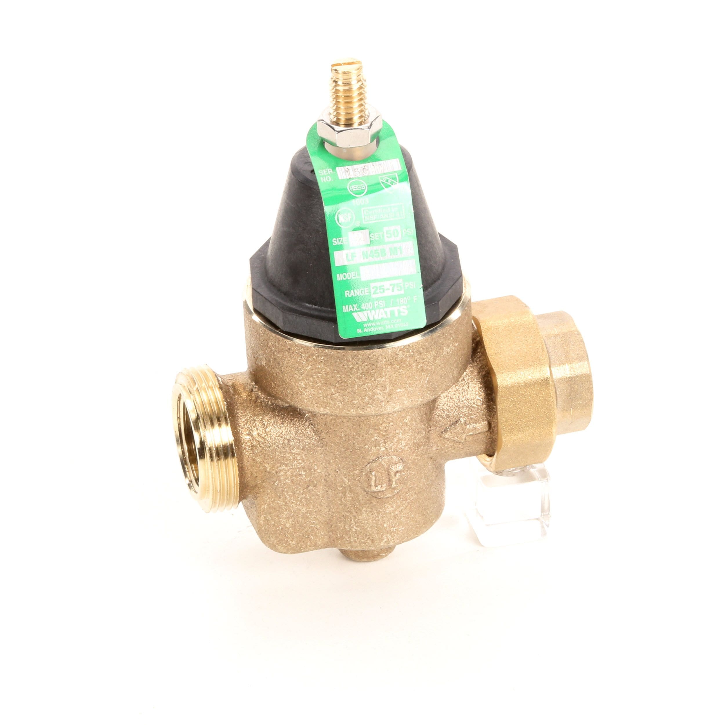 Watts 3/4" Brass MPT x FTP Water Air Pressure Reducing Valve Lead Free 75psi