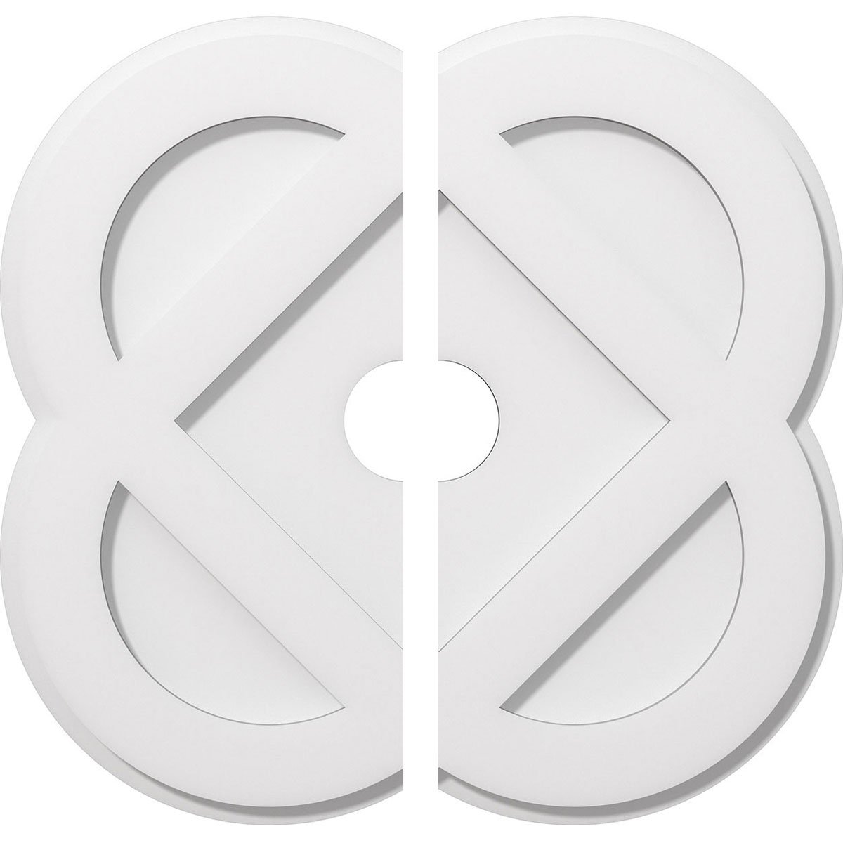 Ekena Millwork CMP20CE2-03000 Charlotte 20-in W x 20-in L Contemporary White PVC Split Ceiling Medallion