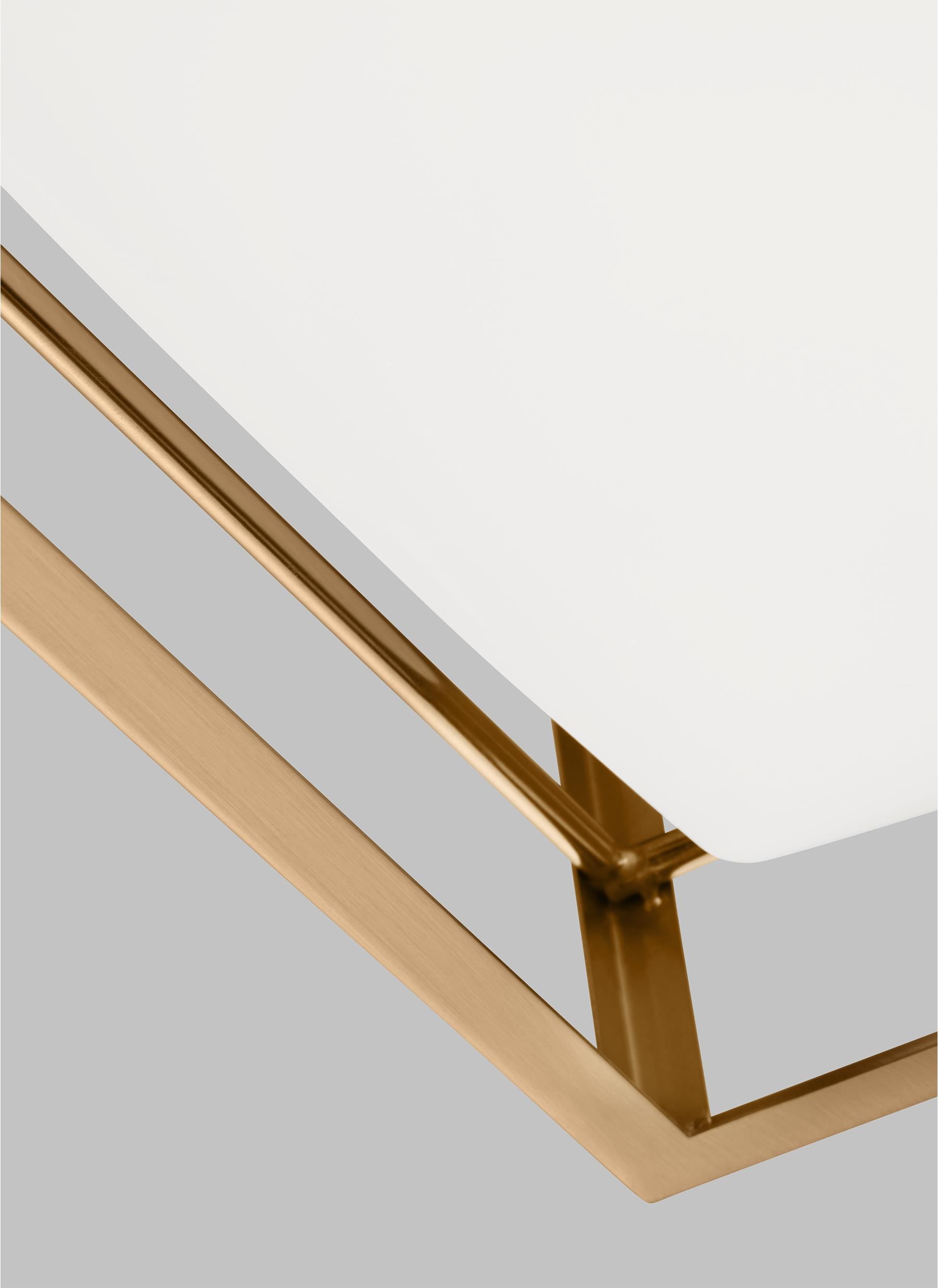 Dearborn Satin Brass LED Flush Mount with Etched Opal Glass