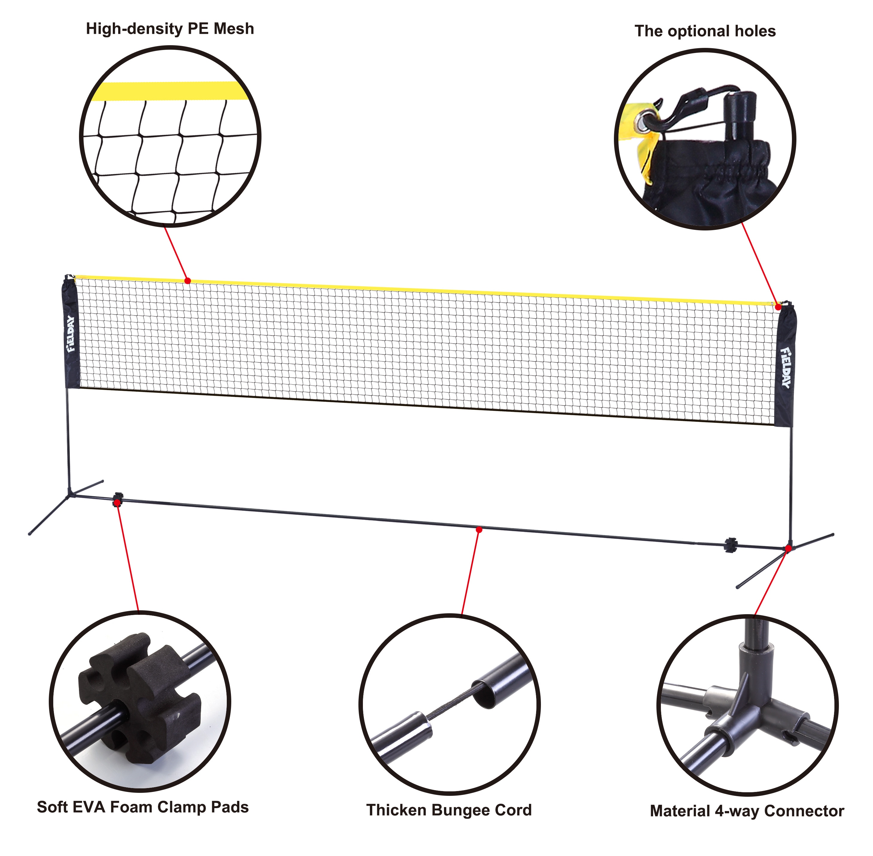 Badminton Net Outdoor Portable Volleyball Net Adjustable Foldable