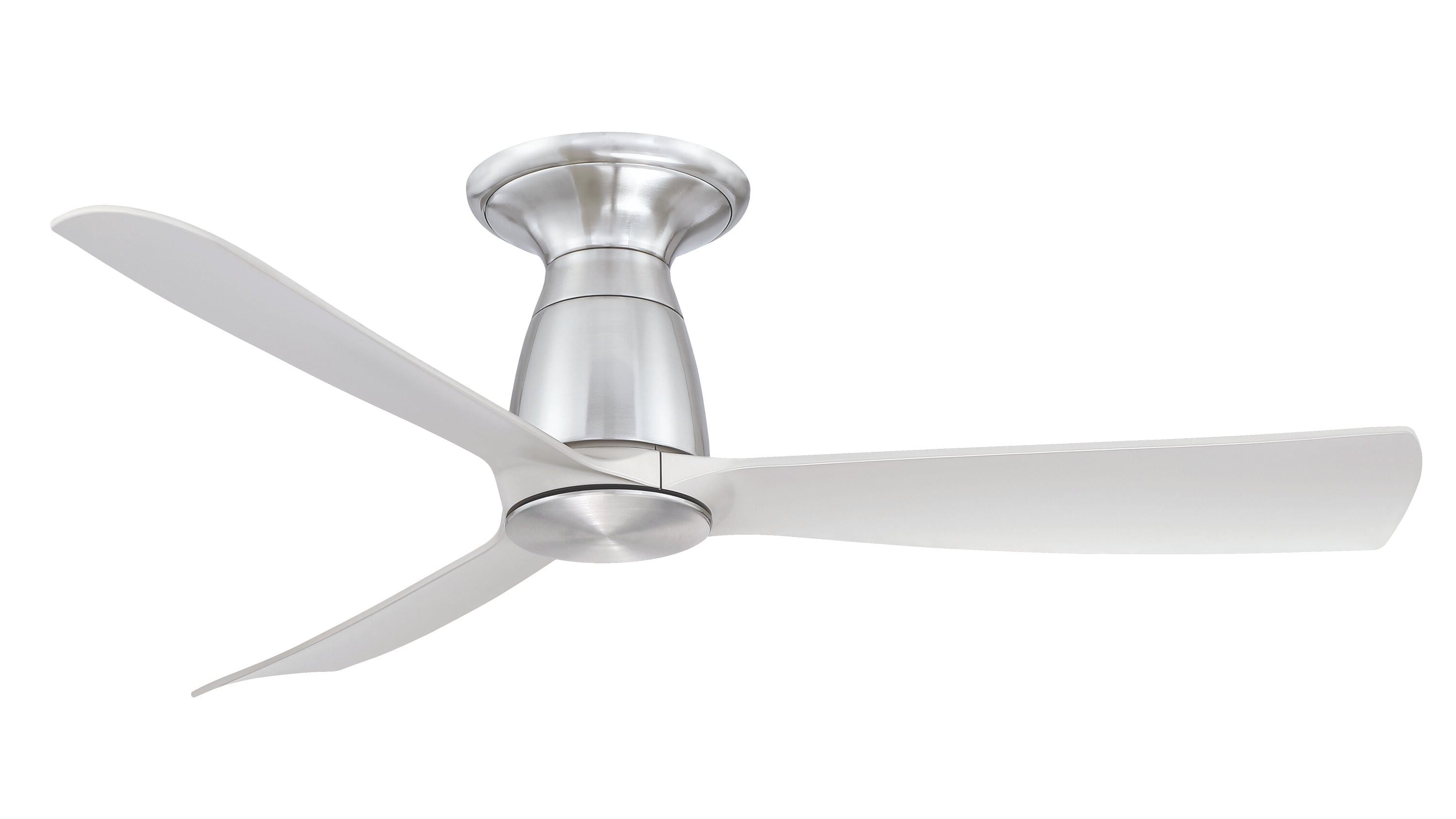 Fanimation FPD8547BN-F Kute 44 44-in Outdoor Flush Mount Smart Brushed Nickel with Brushed Nickel Blades Propeller Ceiling Fan Light Kit Compatible - Remote Included ( 3 -Blade )