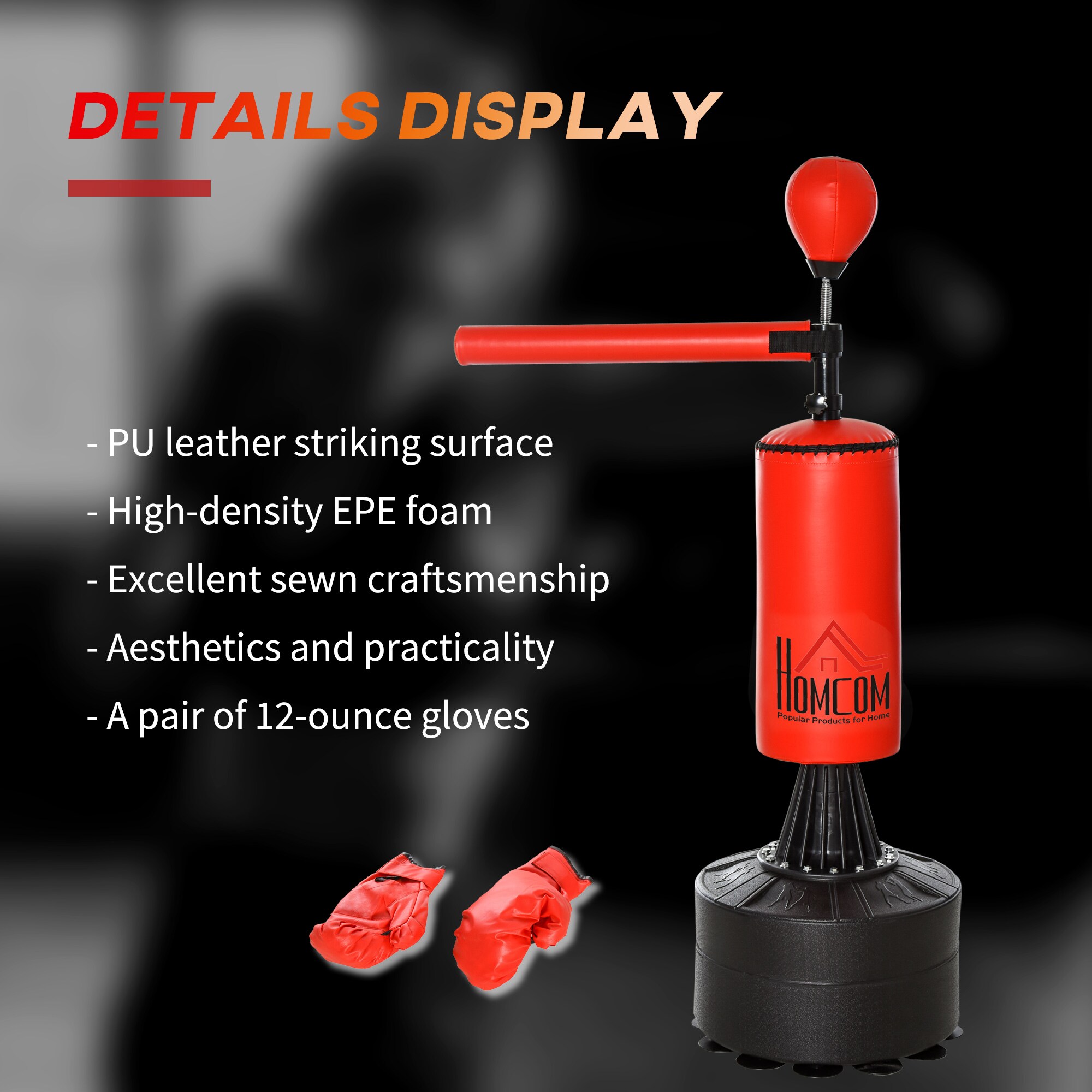 Soozier Boxing Bag Freestanding Punching Bag with Speed Ball