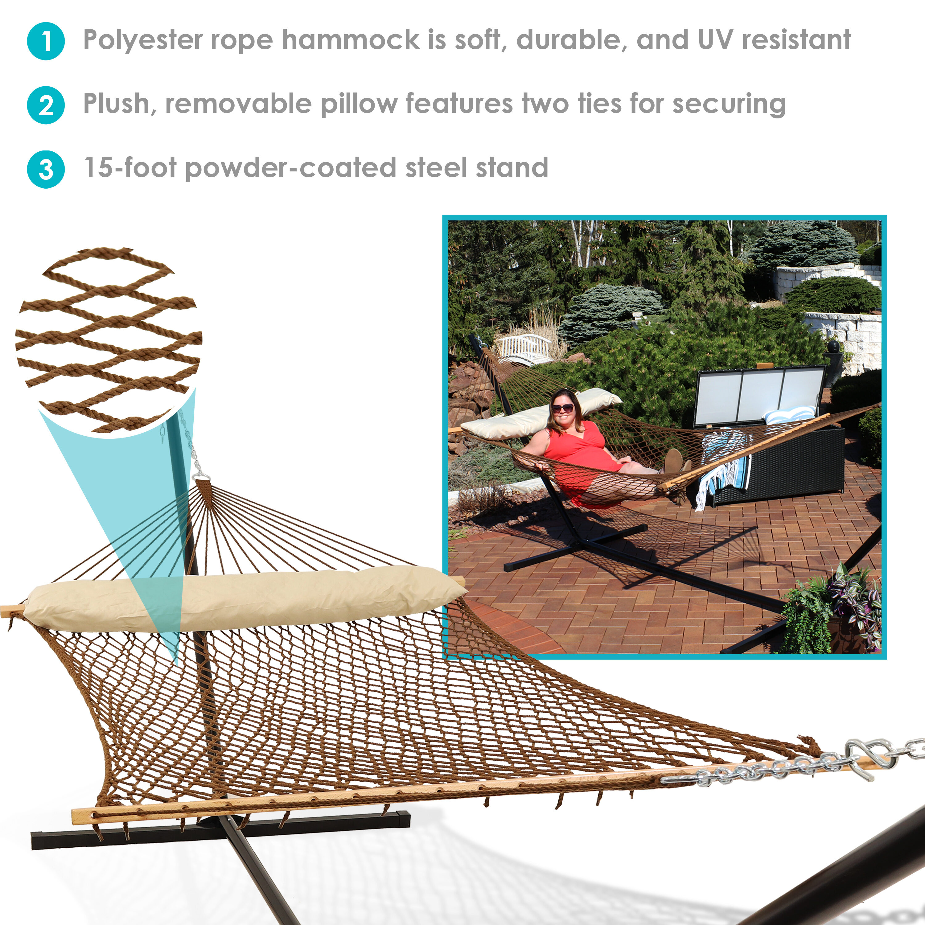 Sunnydaze Decor LY-PDRH-BRN-COMBO hammocks - View #3