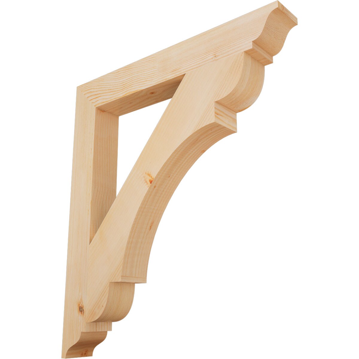 Ekena Millwork BKT04X30X34OLY01SDF Olympic traditional smooth 3-1/2-in x 30-in x 34-in Douglas fir Brown Wood Standard bracket