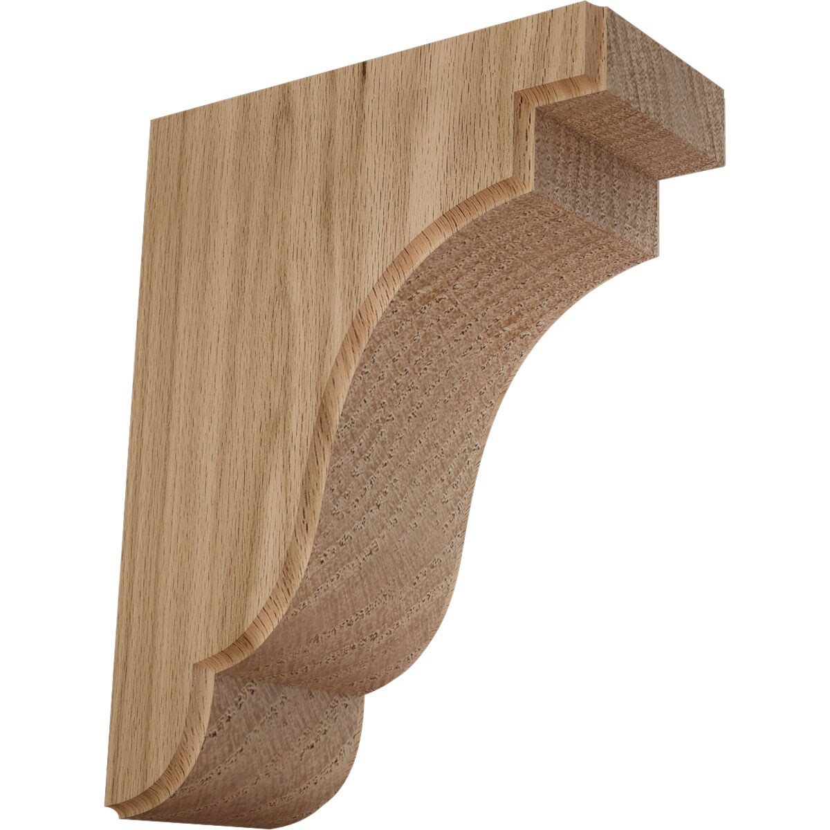 Ekena Millwork BKTW04X07X10BERO Bedford 3-1/2-in x 7-1/4-in x 9-1/2-in Red oak Brown Wood Standard bracket