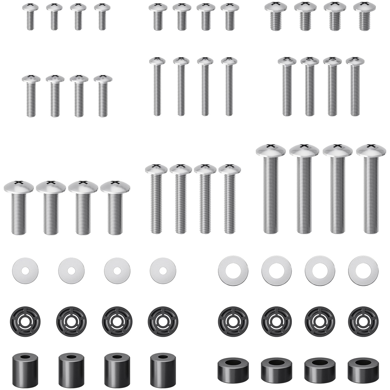 CYIKE  TV Mounting Hardware Kit Includes M4 M5 M6 M8 Screws Washers and Spacers Fits TVs Up to Eighty Two Inch Compatible with Any TV Mount