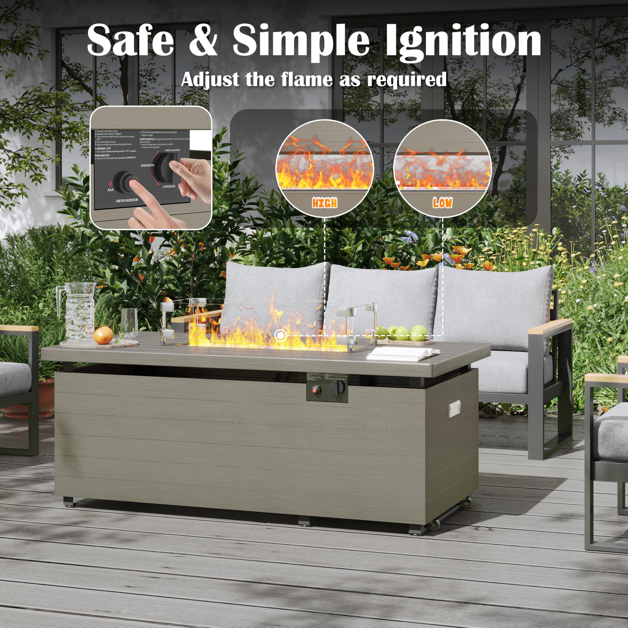 AURA OUTDOOR LS-SIS009-GN-FPSP Patio-Conversation-Sets - View #4