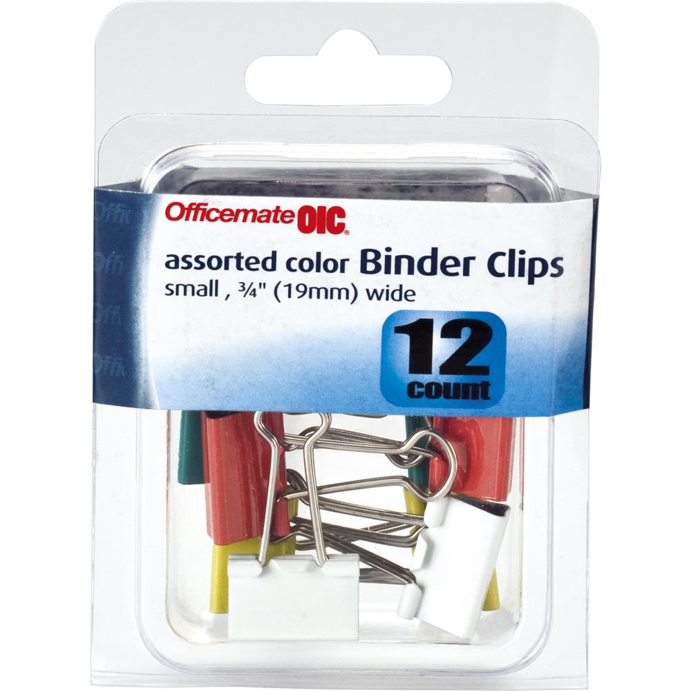 Officemate Binder Clips, Large, Black, 12/Box
