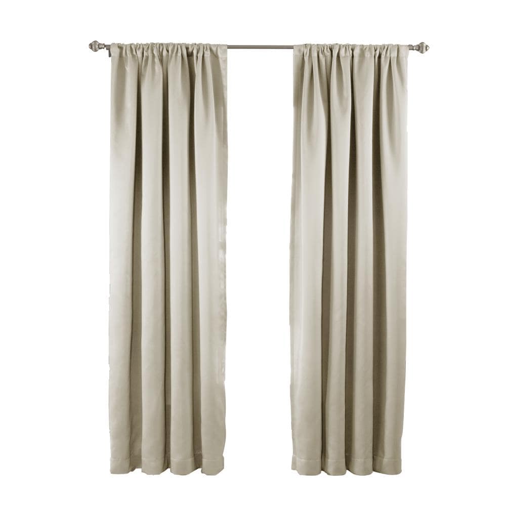 Eclipse 63-in Stone Room Darkening Rod Pocket Single Curtain Panel