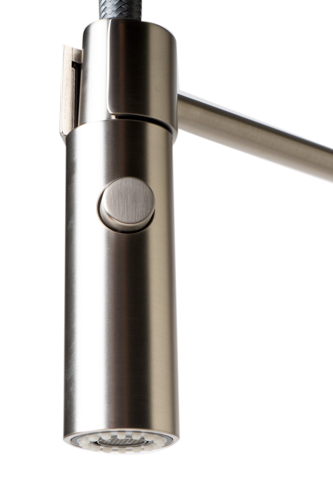 Brushed Nickel Commercial Spring Kitchen Faucet with Pull-out Spray