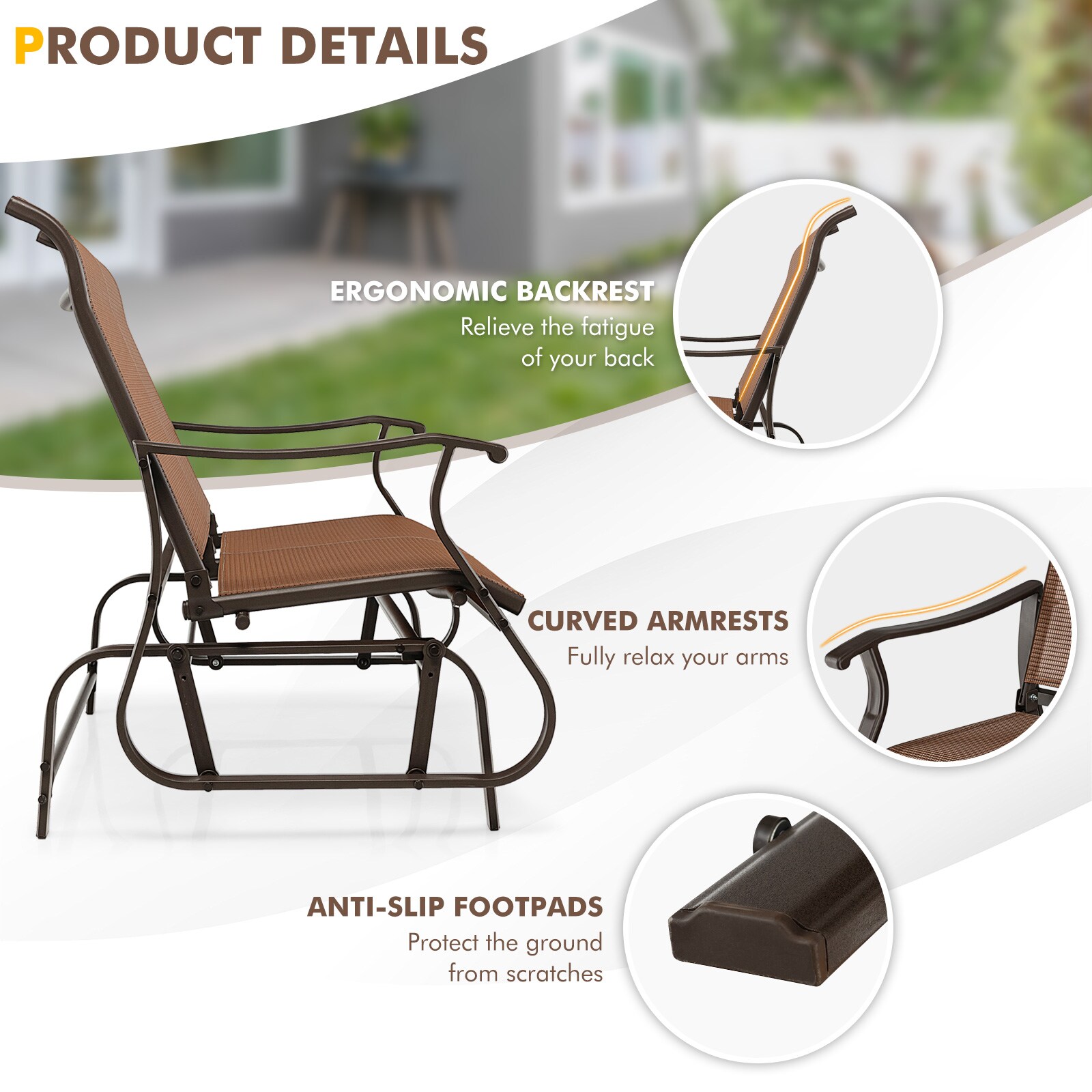 WELLFOR TDG10503CF Patio-Chairs - View #6