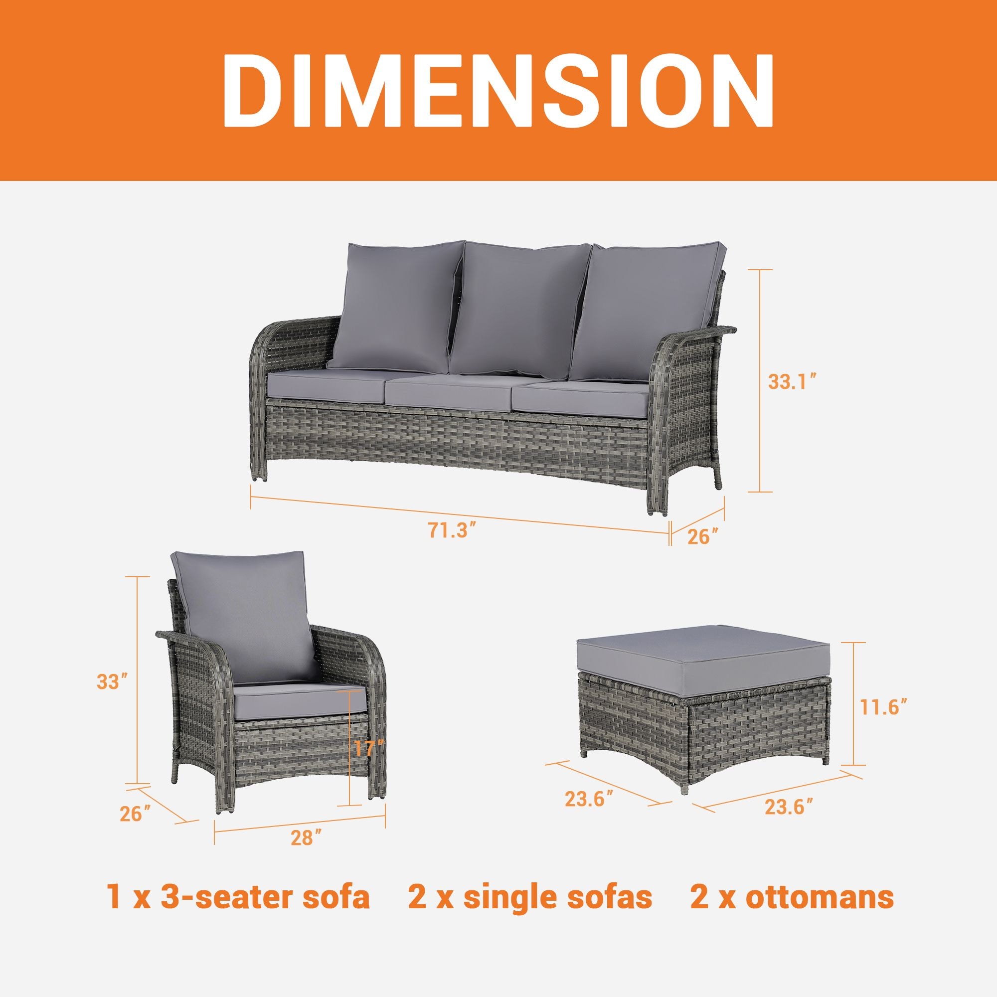 SANSTAR L-WS802-LY Patio-Conversation-Sets - View #2