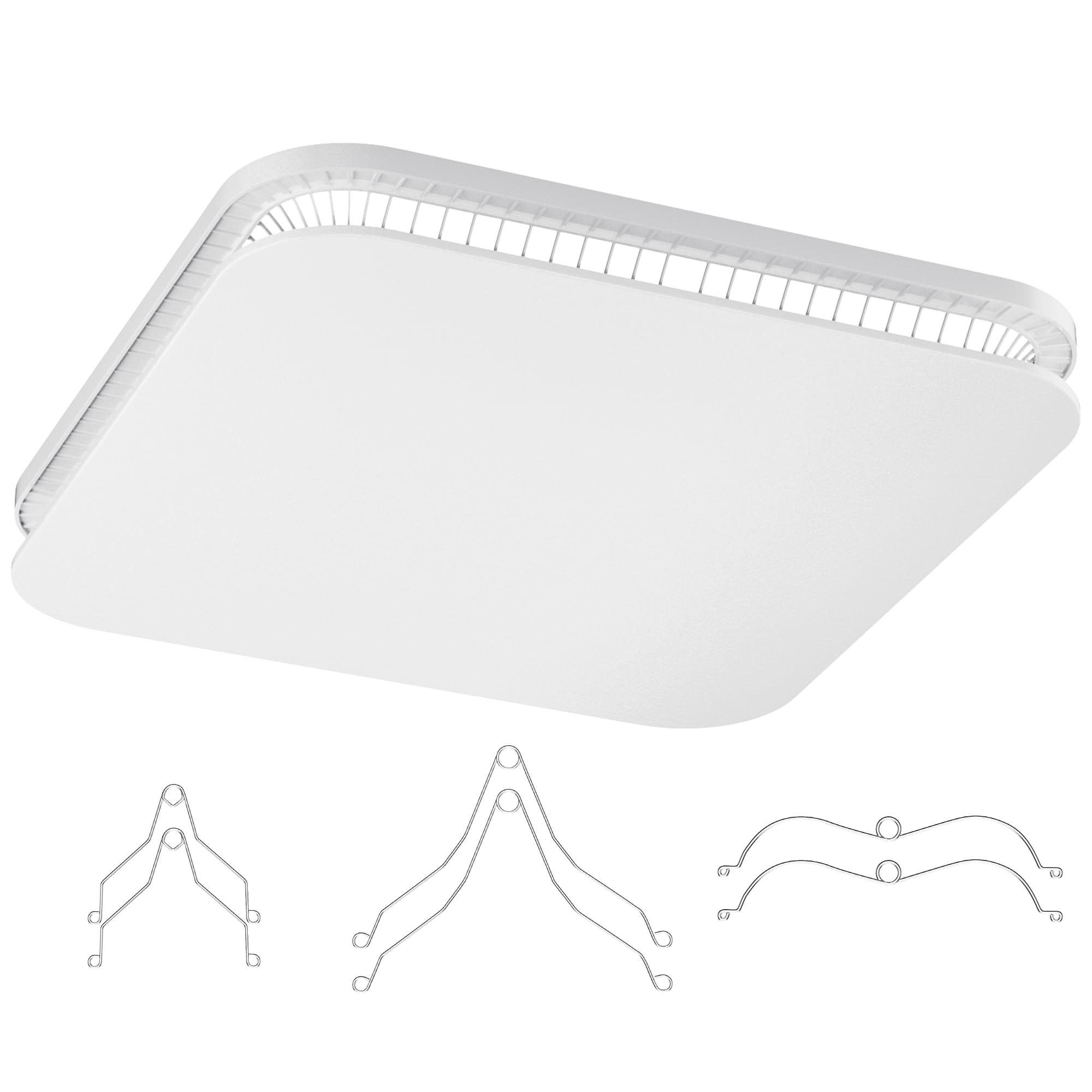 Anqtovp  Universal Bathroom Fan Cover with Springs Fits Small Medium Large Size Vent Fans Ceiling Square Fan Cover Replacement White 13.25 by