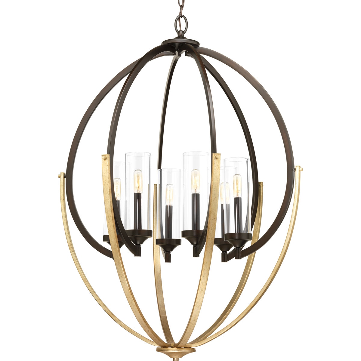 Progress Lighting P400026-020 Evoke 6 -Light Antique Bronze Transitional For Use in Bedrooms, Dining Rooms, Foyers, Kitchens, Living Rooms Chandelier
