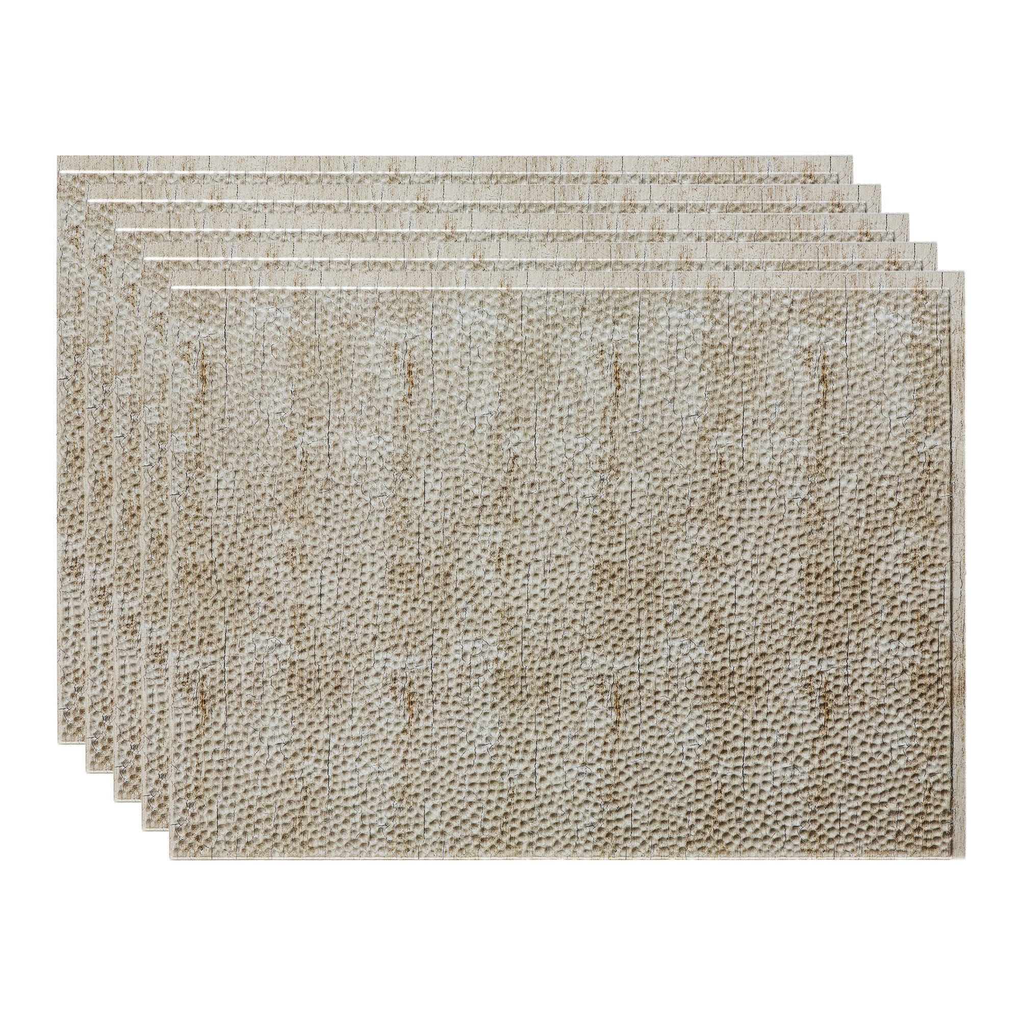 Fasade PB5534 Hammered 18.25-in x 24.25-in Vinyl Vintage Metal Backsplash Panels 5.0 -Pack