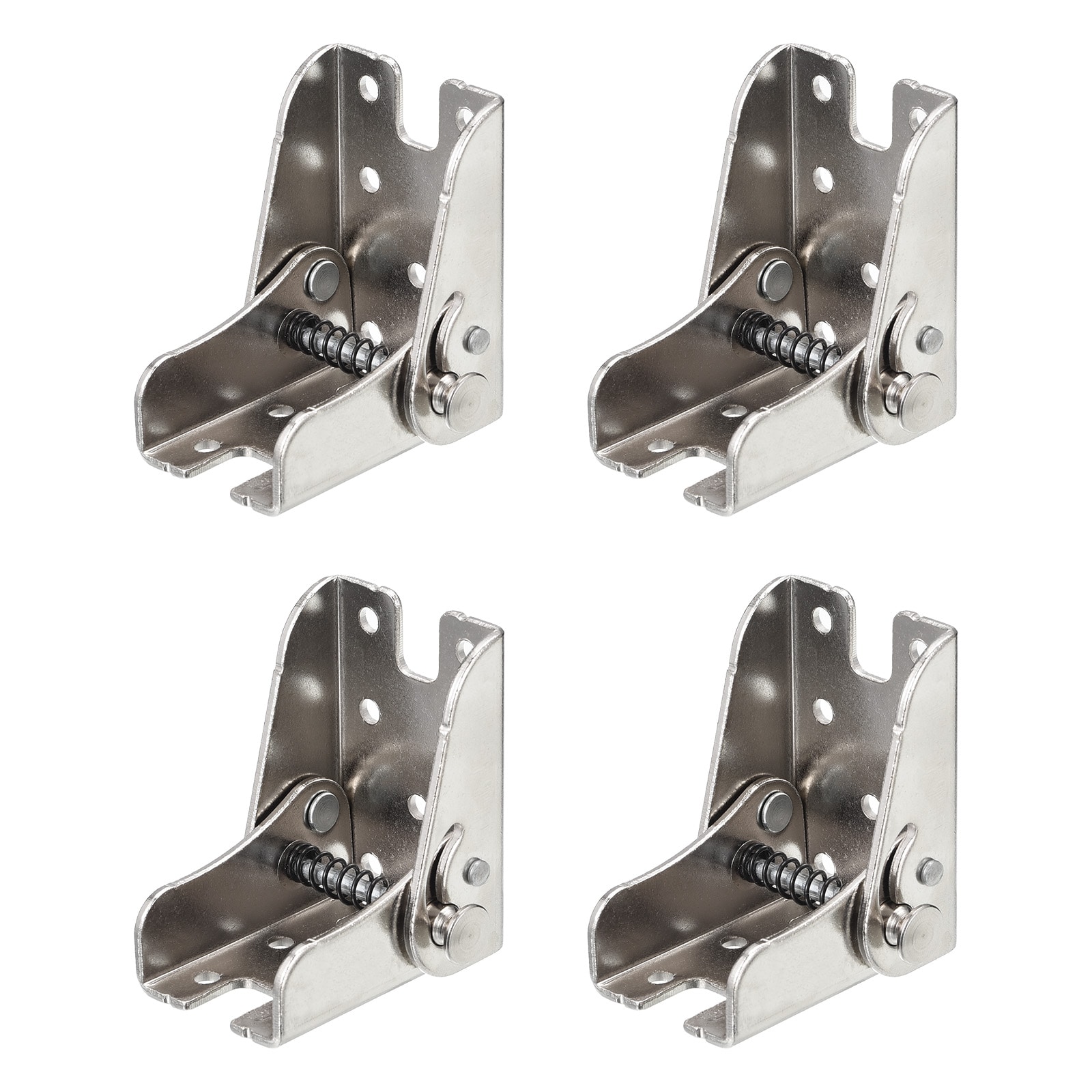 Unique Bargains Table Leg Folding Brackets 4pcs 90Degree Foldable Self Lock Hinges Foldable Bracket Extension Support Silver Tone #S25093000UX9133
