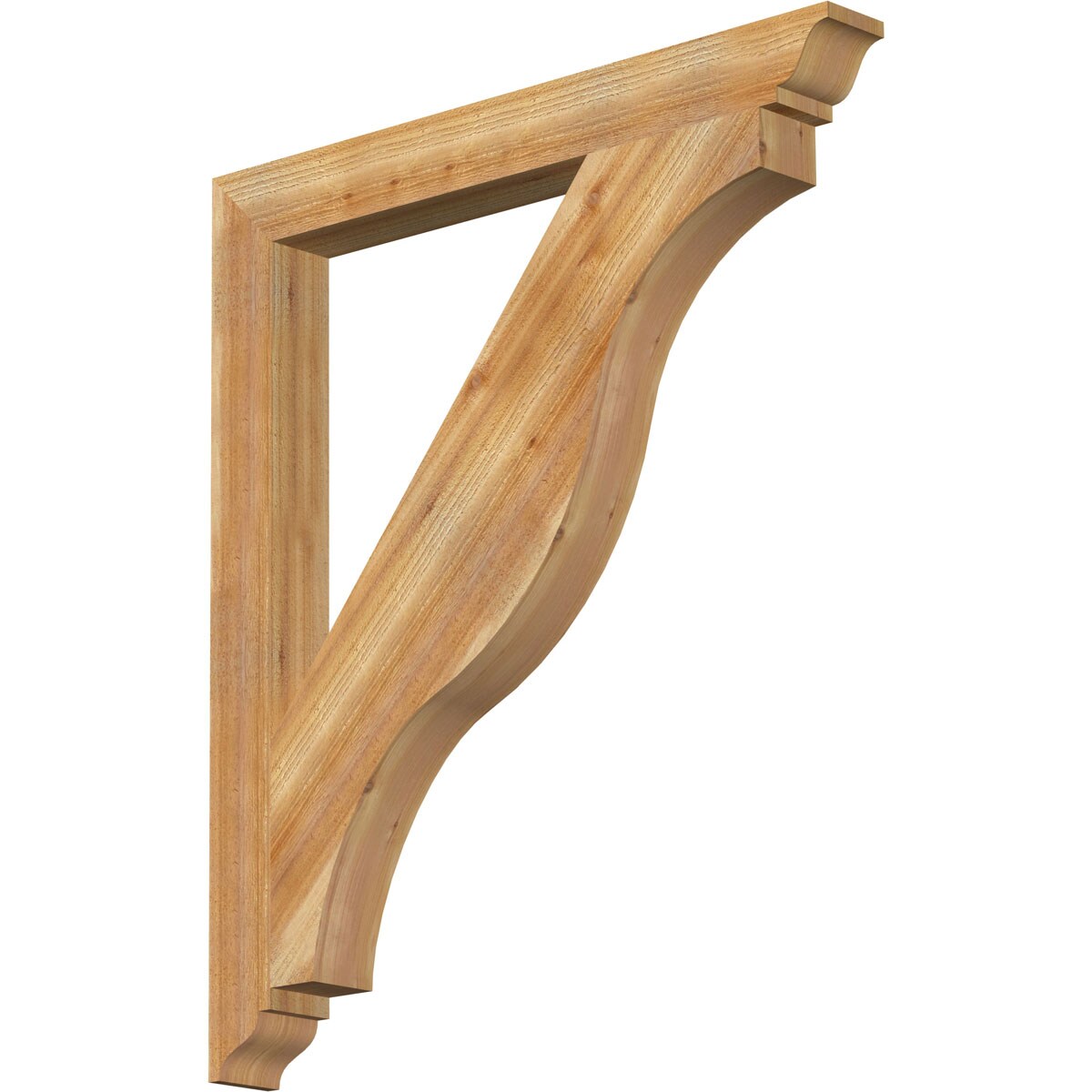 Ekena Millwork BKT04X38X44FST01RWR Funston traditional rough sawn 4-in x 38-in x 44-in Western red cedar Brown Wood Standard bracket
