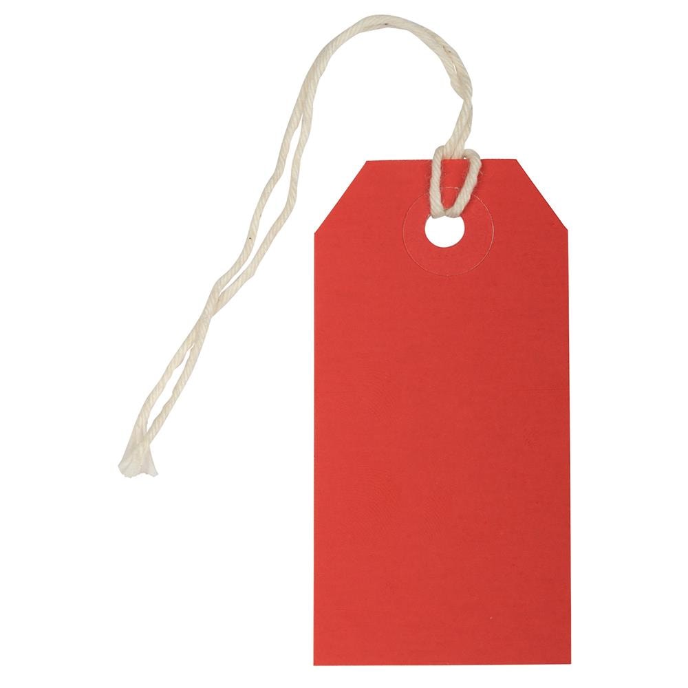 Jam Paper Gift Tags with String, Small, 3 1/4 x 1 5/8, White, 100/Pack