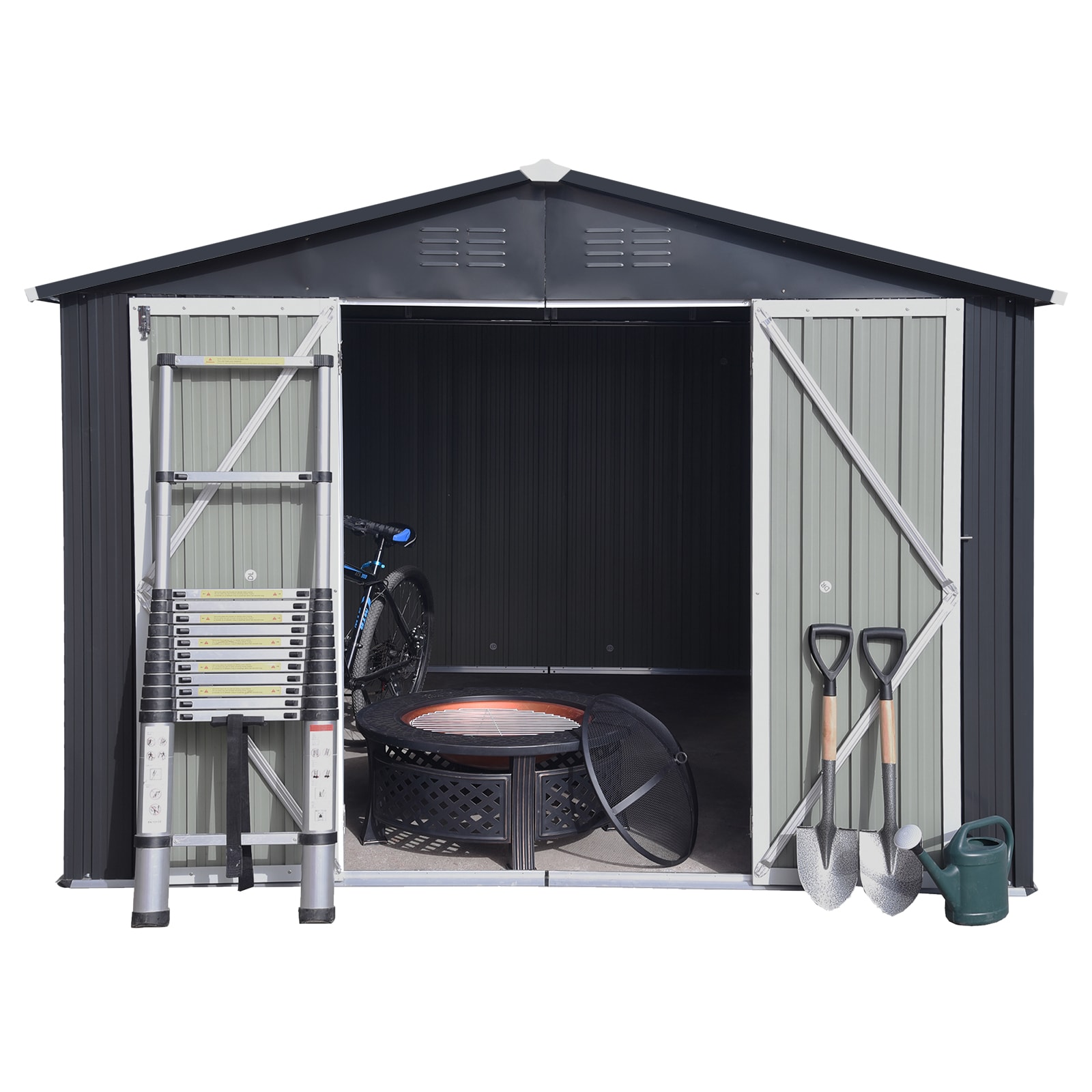 WELLFOR TACW54009 6-ft x 9-ft GZ Outdoor Tool Galvanized steel Storage Shed