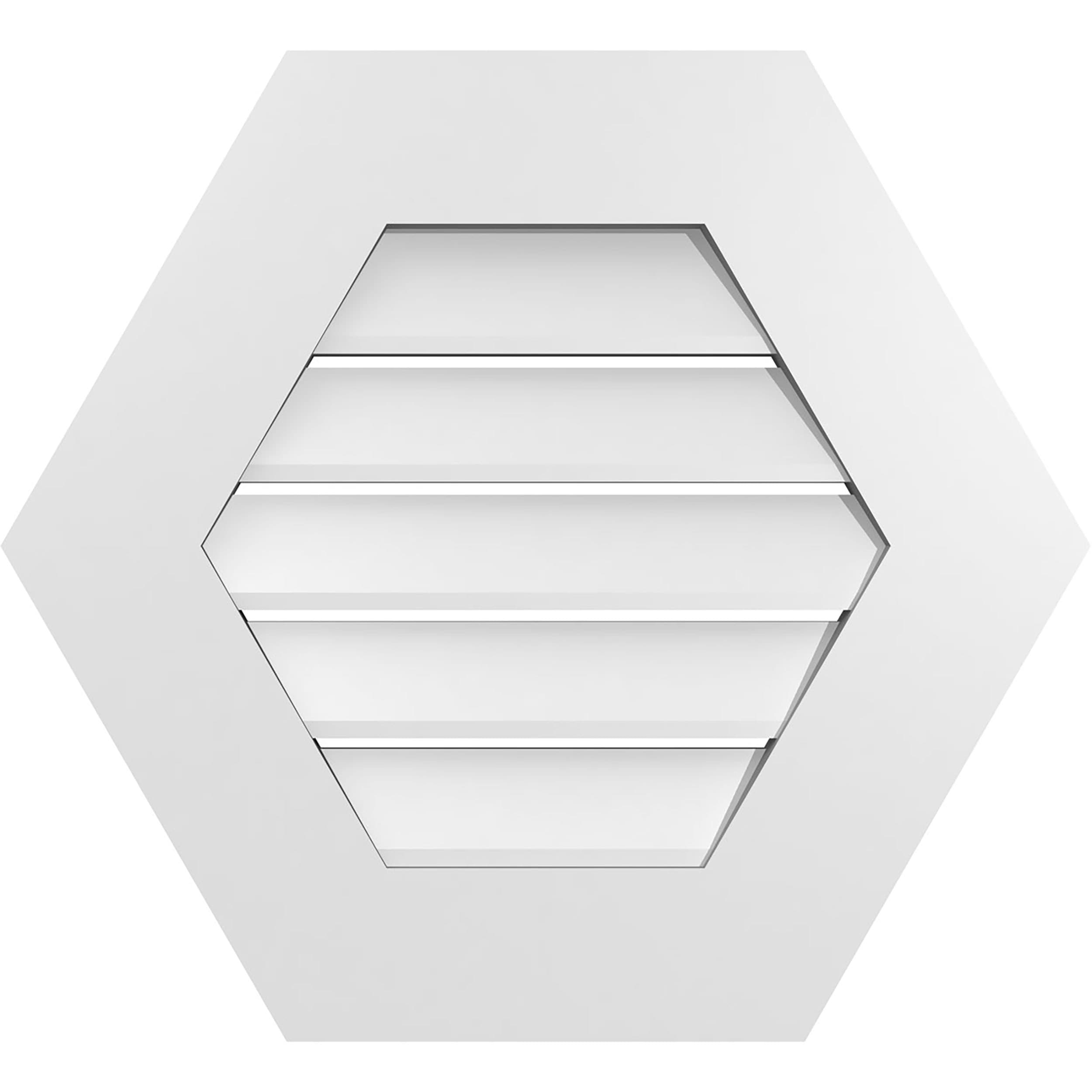 Ekena Millwork GVPHP22X2001SF 22-Inches x 20-Inches Off-white Peaked PVC Gable Louver Vent