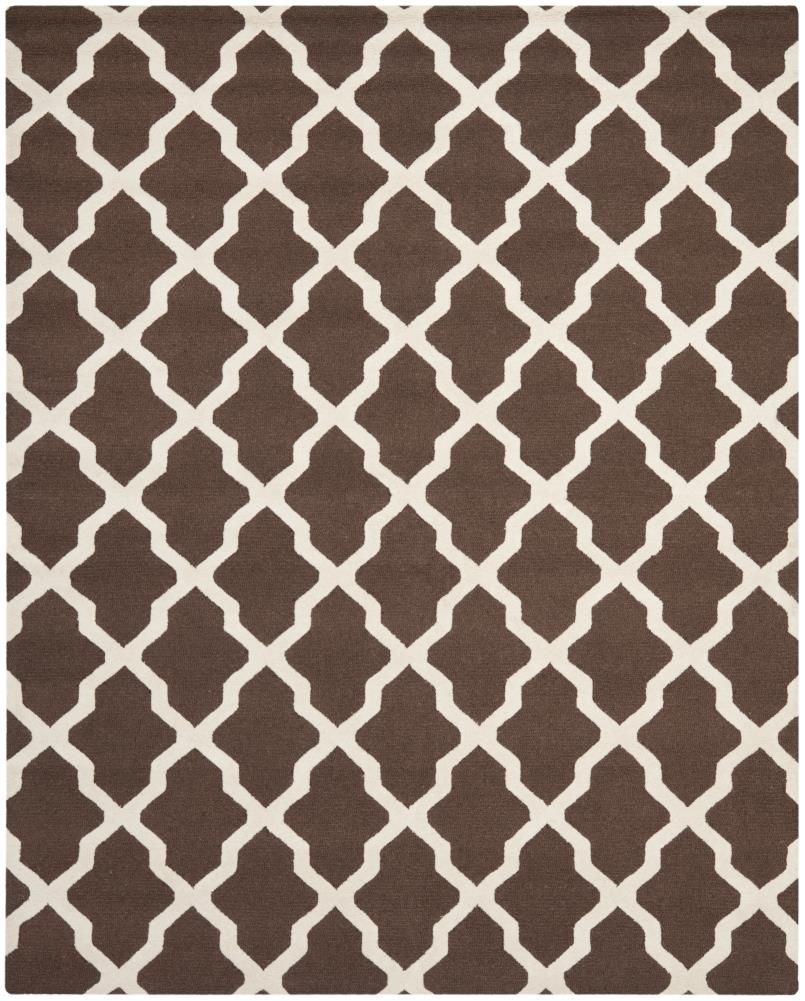 Safavieh CAM121H-9 Cambridge Mosaics 9 x 12 (ft) Tufted Wool Dark Brown/Ivory Rectangular Indoor Trellis Area rug