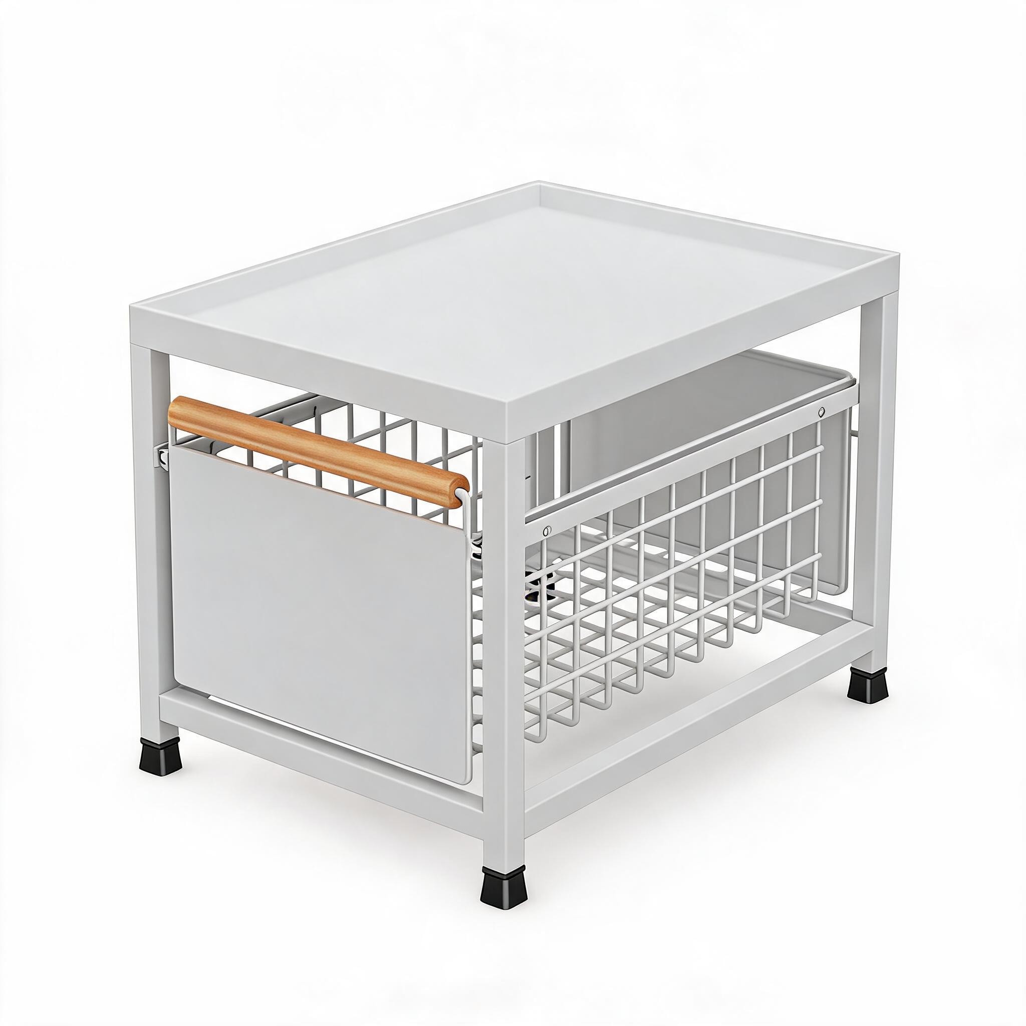 Garvee - No Assembly Under Sink Organizer Pull Out Storage Rack with Smooth Sliding Drawers Carbo...