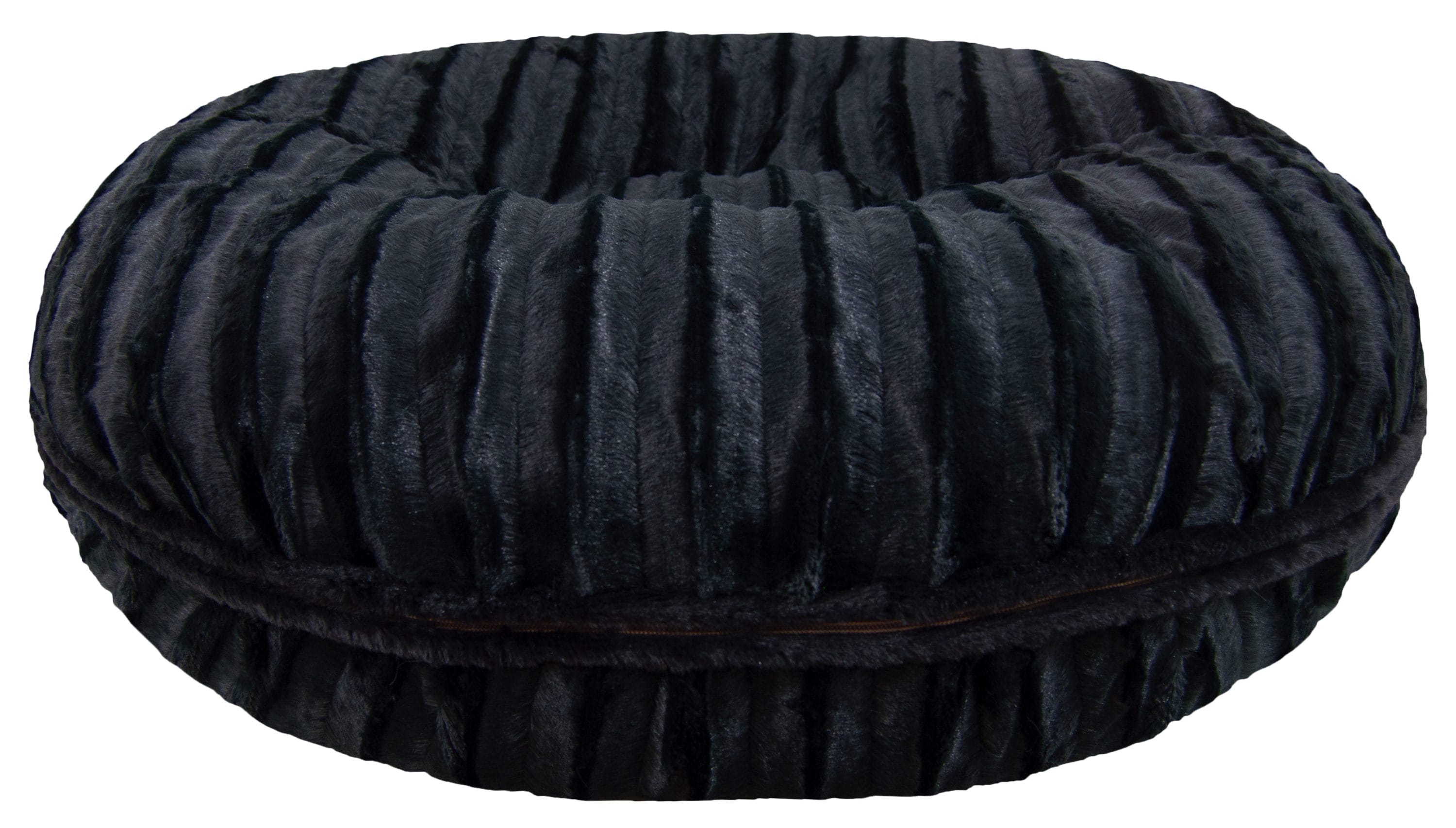 Bessie and Barnie BAGEL-BKPA-SM Round Black Polyester Pillow Dog/Cat Bed ( Small )