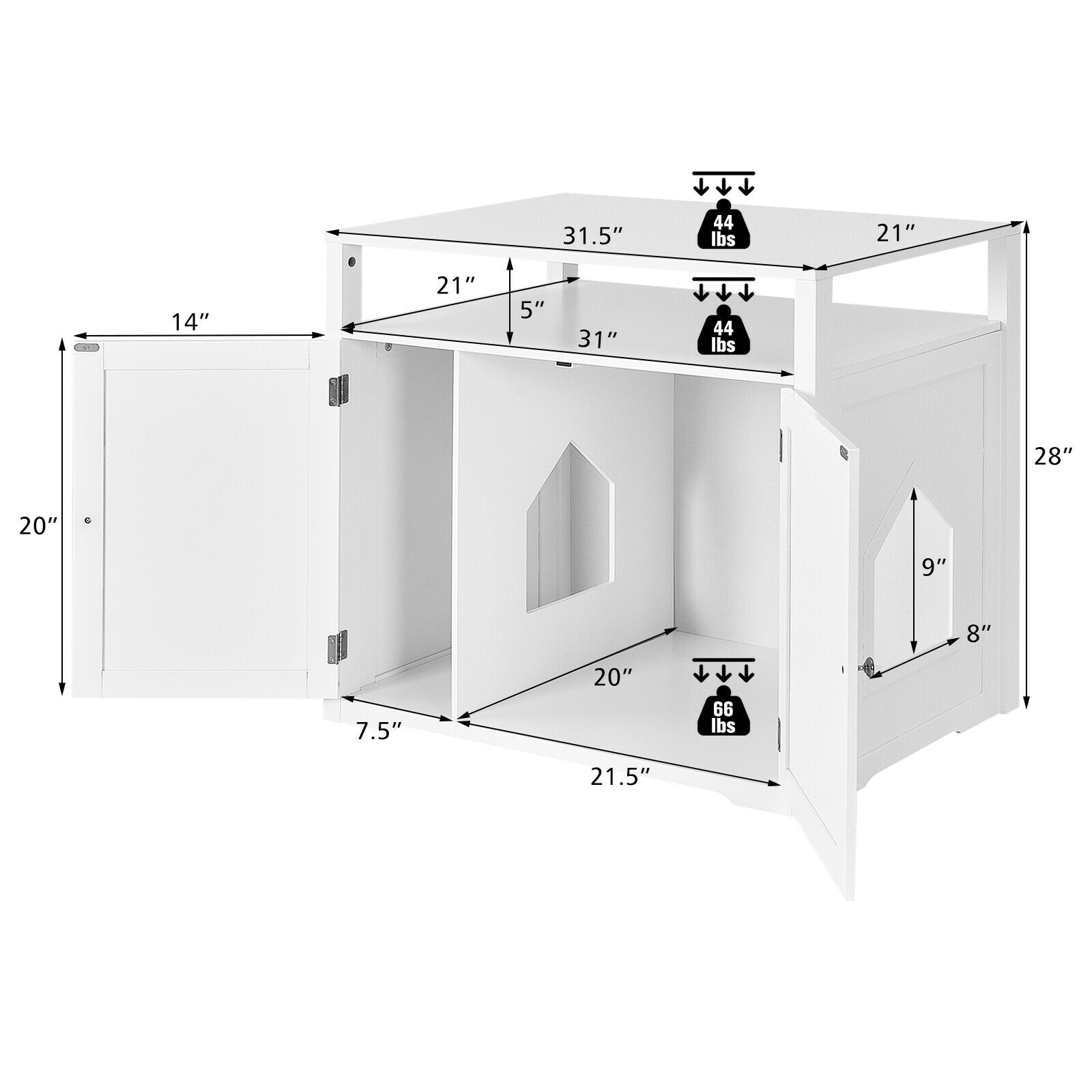 LIVIZA PTJ7426WH Litter-Boxes - View #3